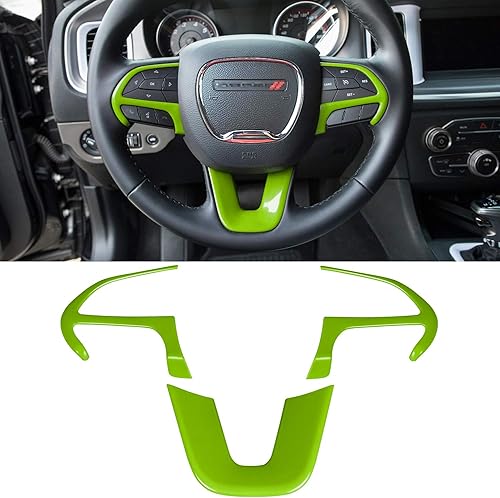 Vista 15 de Kit de decoración de accesorios interiores para cubierta de volante para Dodge Challenger Charger 2015-2024, para Dodge Durango y Jeep Grand Negro