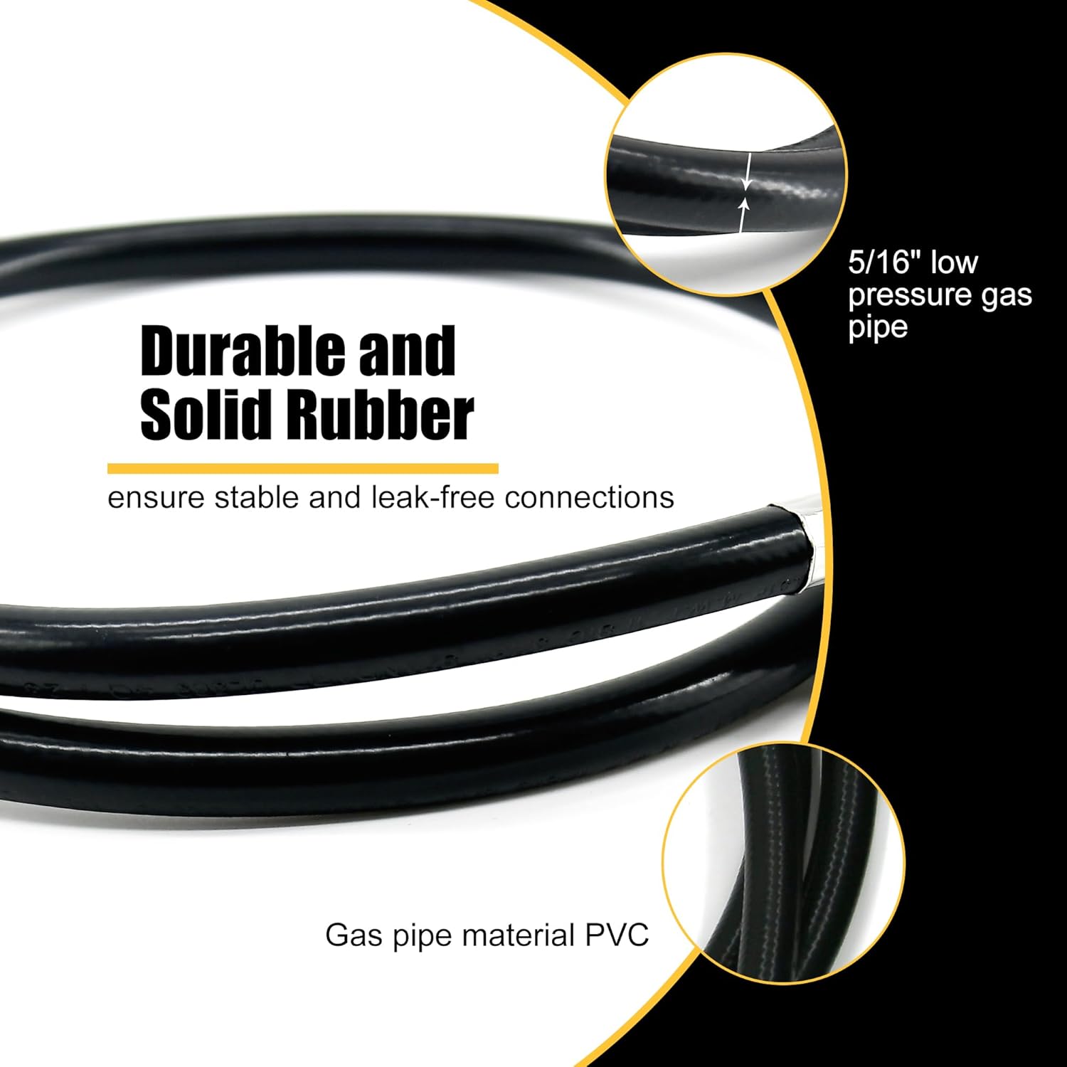 8 Feet Propane Regulator Hose with Gauge - QCC1 Connection for LP Gas Grill, Heater, and Fire Pit Table - 3/8" Female Flare Nut