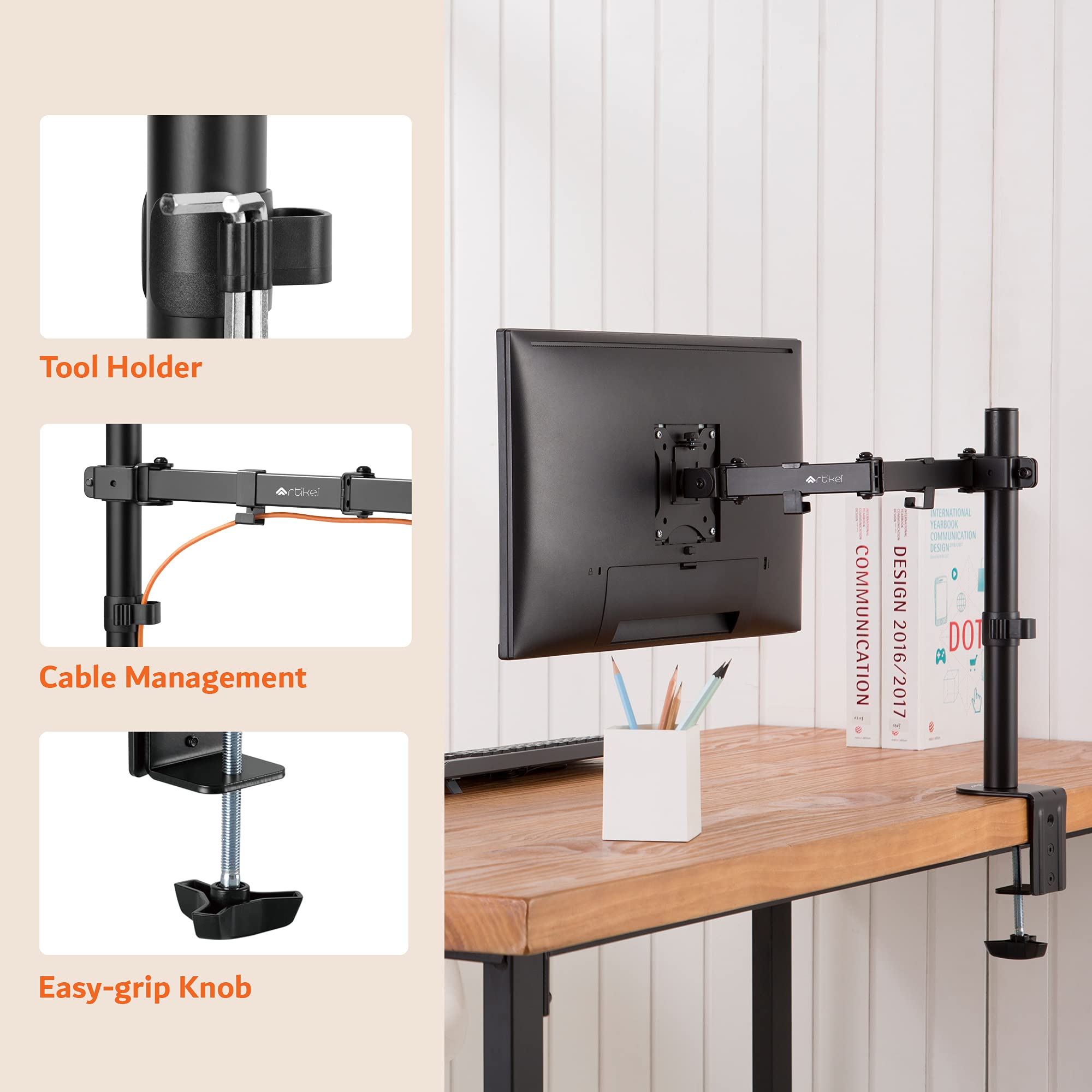 Artikel Single Monitor Desk Mount Adjustable Heavy Duty Monitor Arms