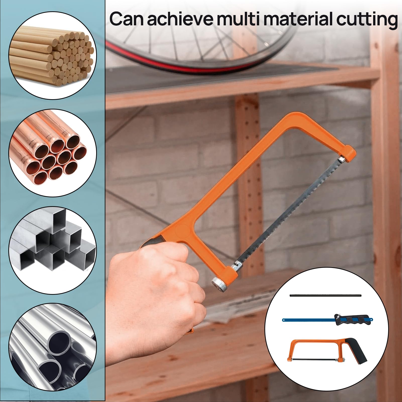 Junior Hacksaw, 2 Pcs Hacksaw for Metal Cutting with 20 Exchangeable Blades, Hack Saw to Cut Metal - Image 4