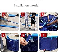 Vista 7 de WANLIAN Piscina sobre el Piso de Lona Circular para Peces Estanque de Lona Grueso Cinturón Marco Grande Plegable al Aire Libre Lona para Cultivo