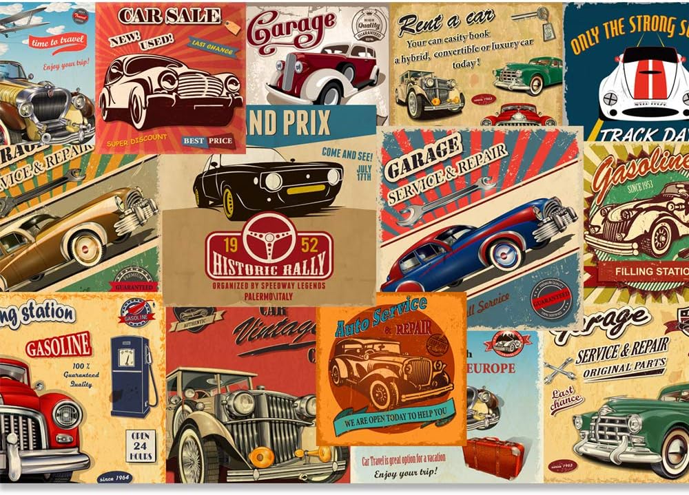 NWT Wall Murals for Bedroom Vintage Bar Theme Removable Wallpaper Peel and Stick Wall Stickers - 66x96 inches