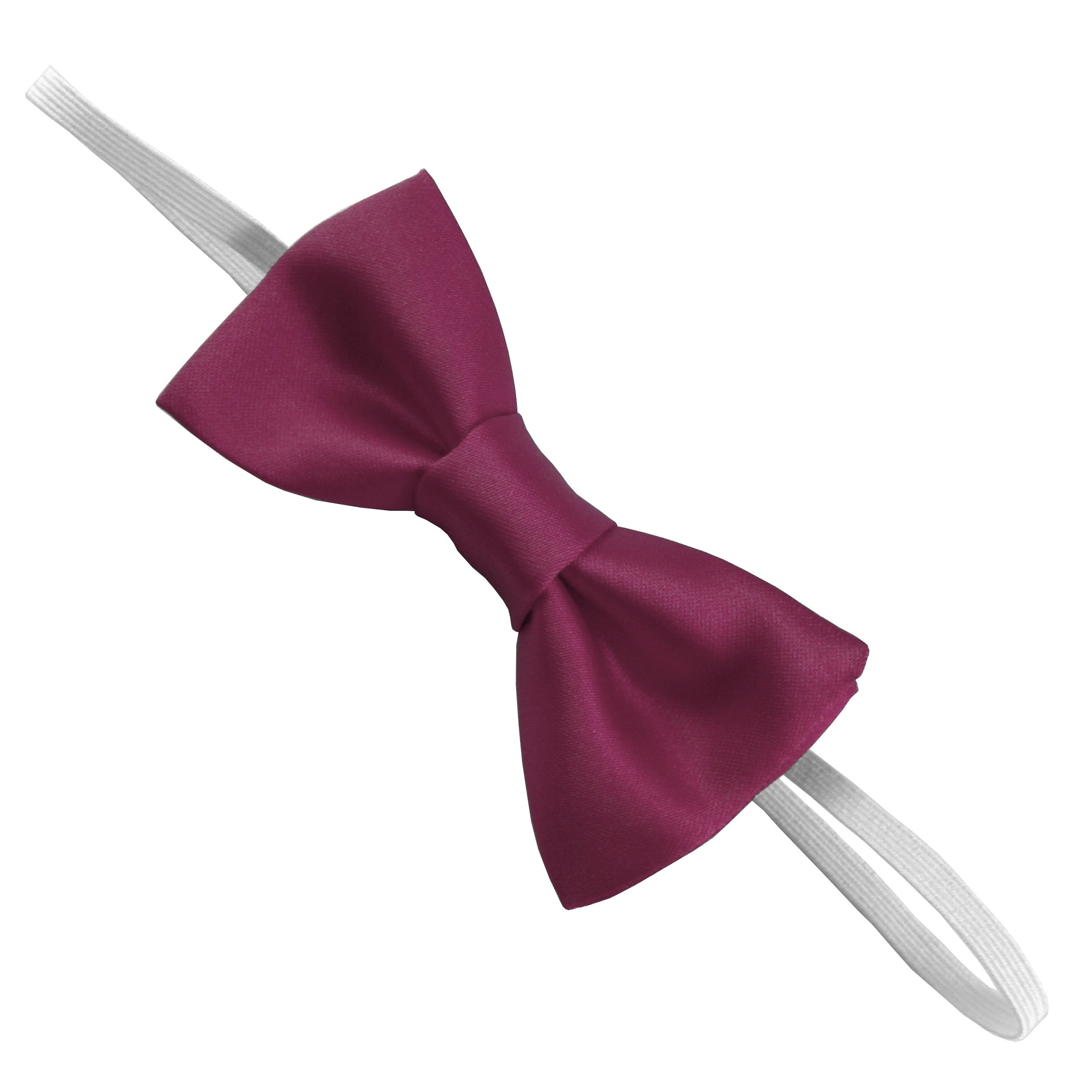 Great British Tie Club Children's Satin Elastic Bow Ties (Fuchsia Pink)
