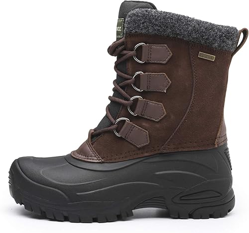 Miniatura 3 de Men's Winter Snow Boots Waterproof Non-Slip Insulated Warm Safe and Durable Outdoor Ski Classic Suede, Non-Slip Rubber Outsole, Cushioned EVA