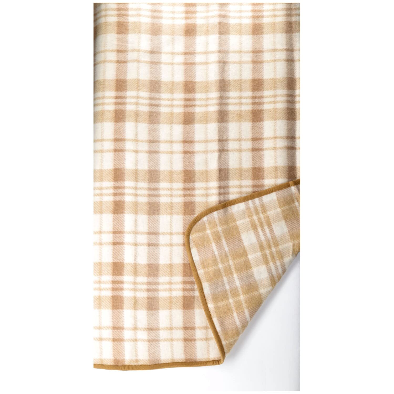 Casatessile New York Coperta Misto Lana Matrimoniale 210x250 cm. Coperta Letto 400 gr/mq. - Beige