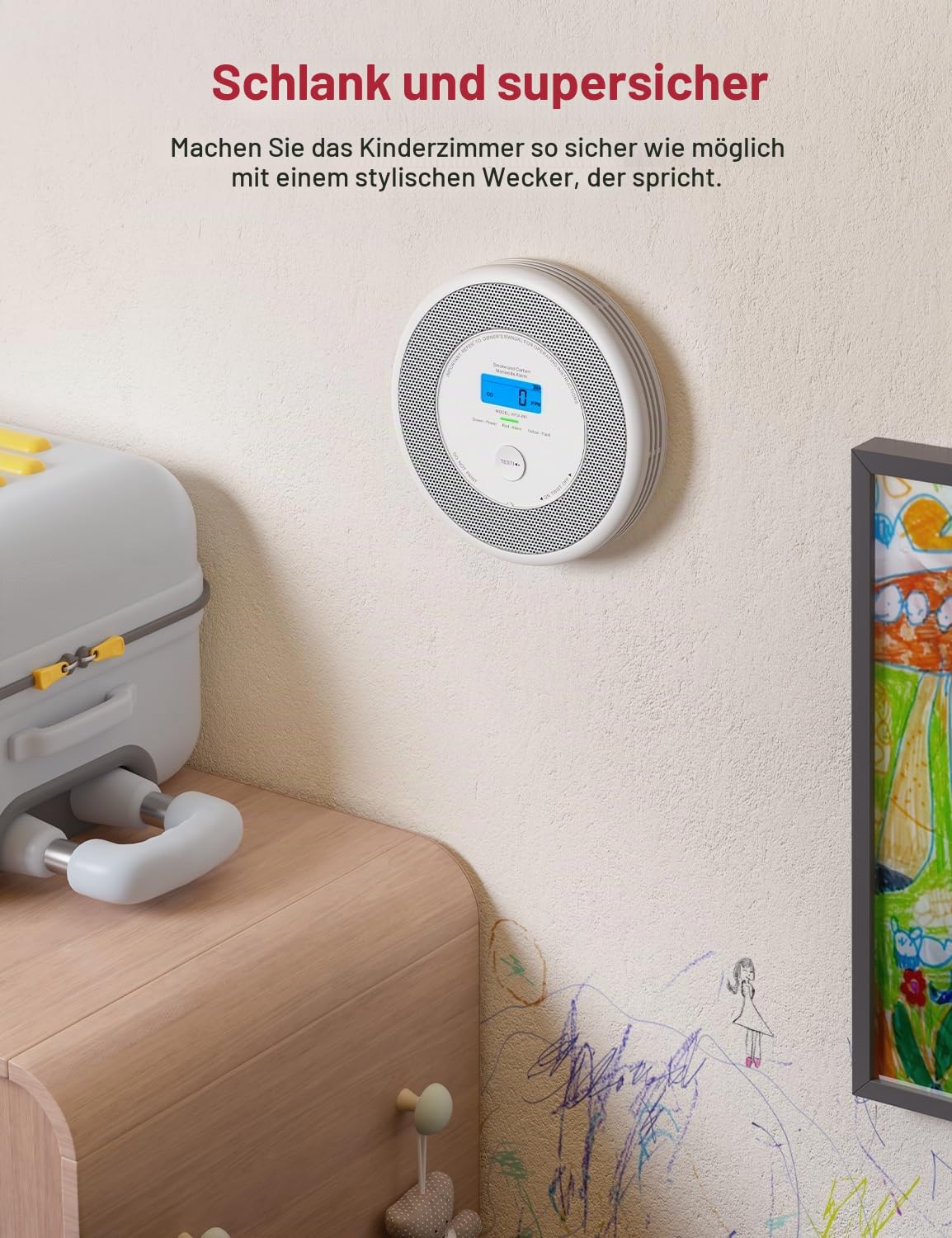 X-Sense Wi-Fi-Kombinations-Rauch- und Kohlenmonoxid-Alarm für Zuhause mit englischen Sprachalarmen, kabelloser vernetzter Sprachalarm, benötigt SBS50-Basisstation, XP0A-MR, 1er-Pack