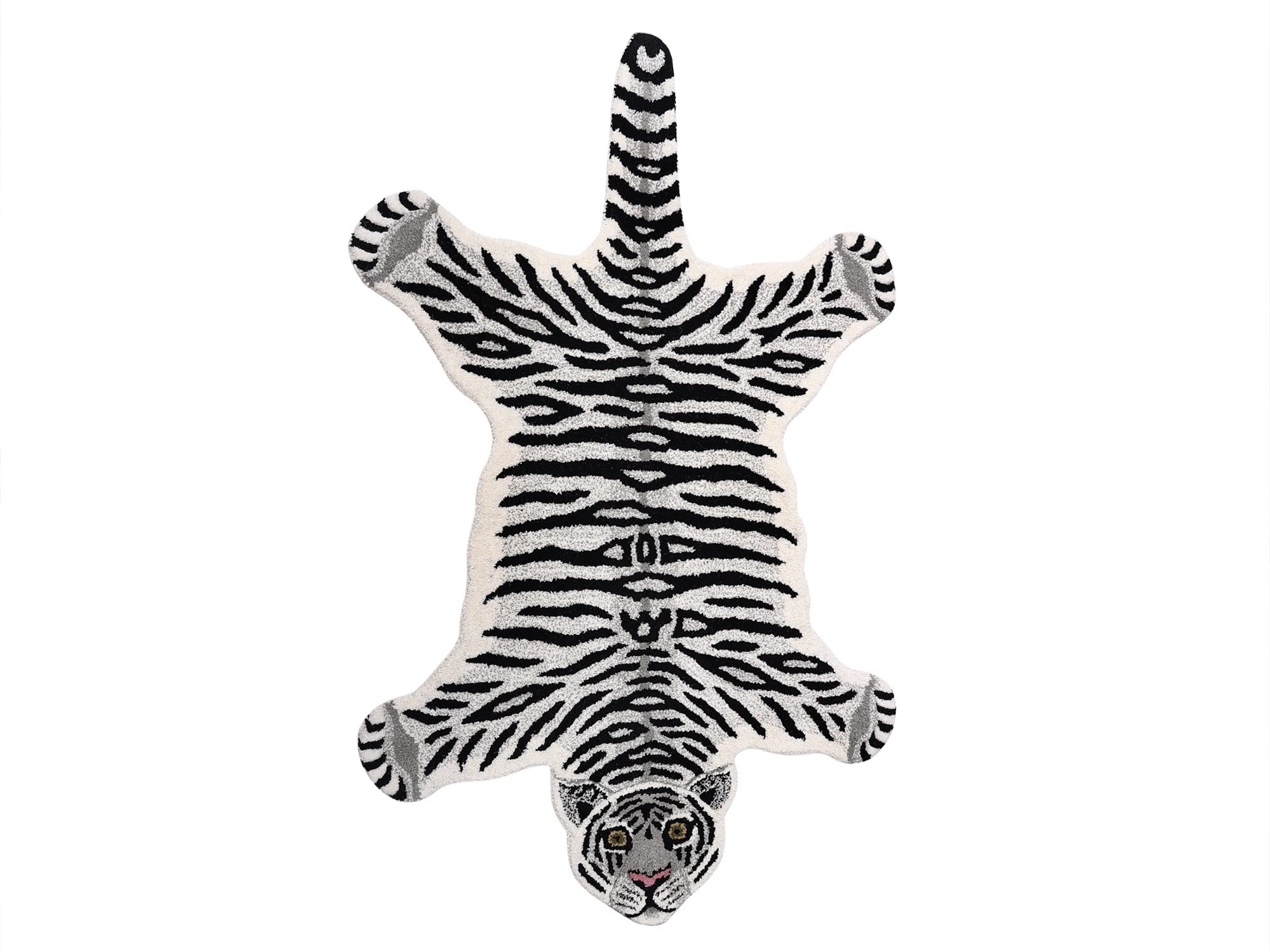 Tapis de yoga tigre blanc asana mat en laine exotique de l'Inde