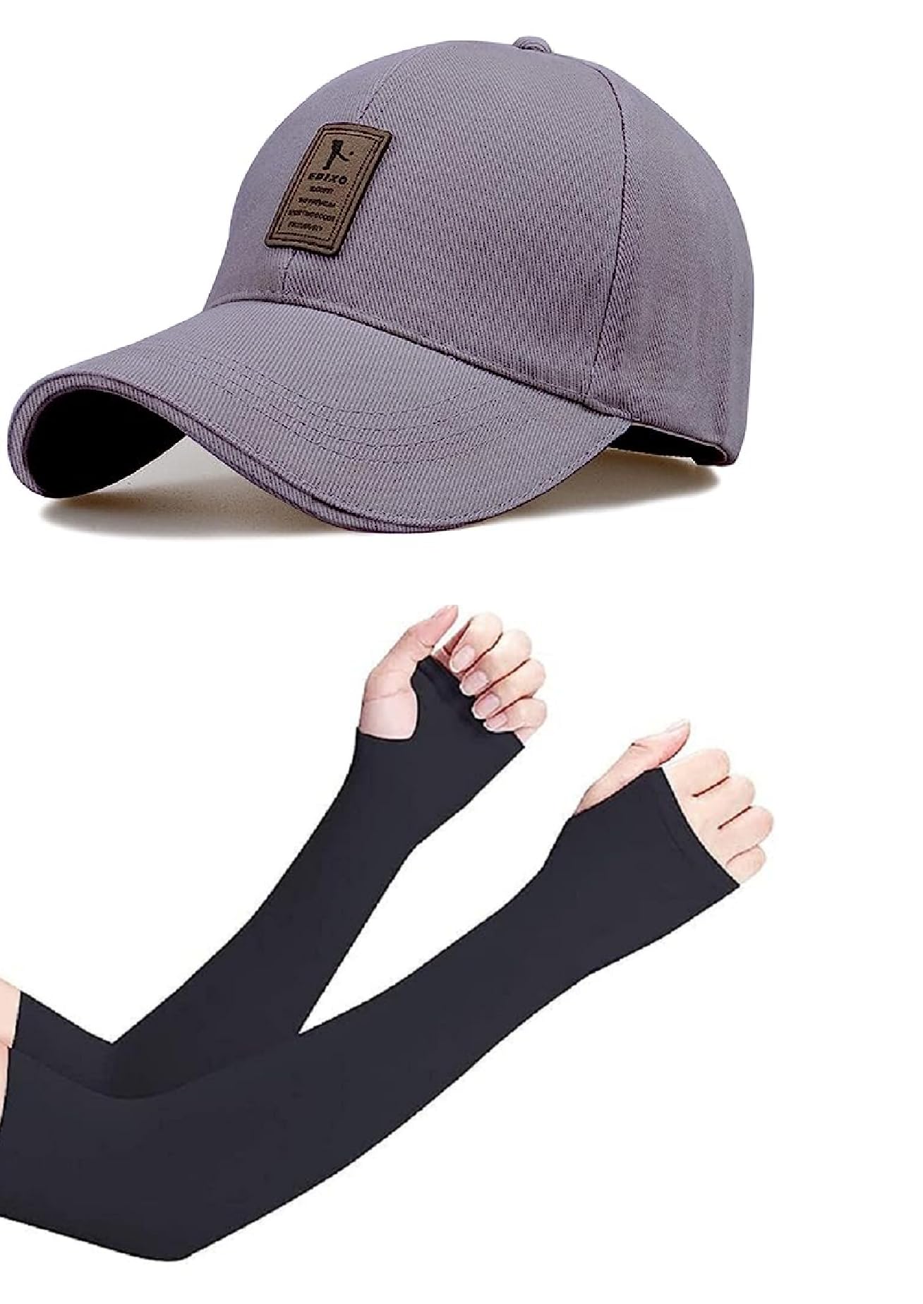 Brand Soft Cotton Adjustable Unisex Cap and Hand Glove Quick Drying Sun Protection for Men and Women Freesize Baseball Caps (Pack of 2)-image-0