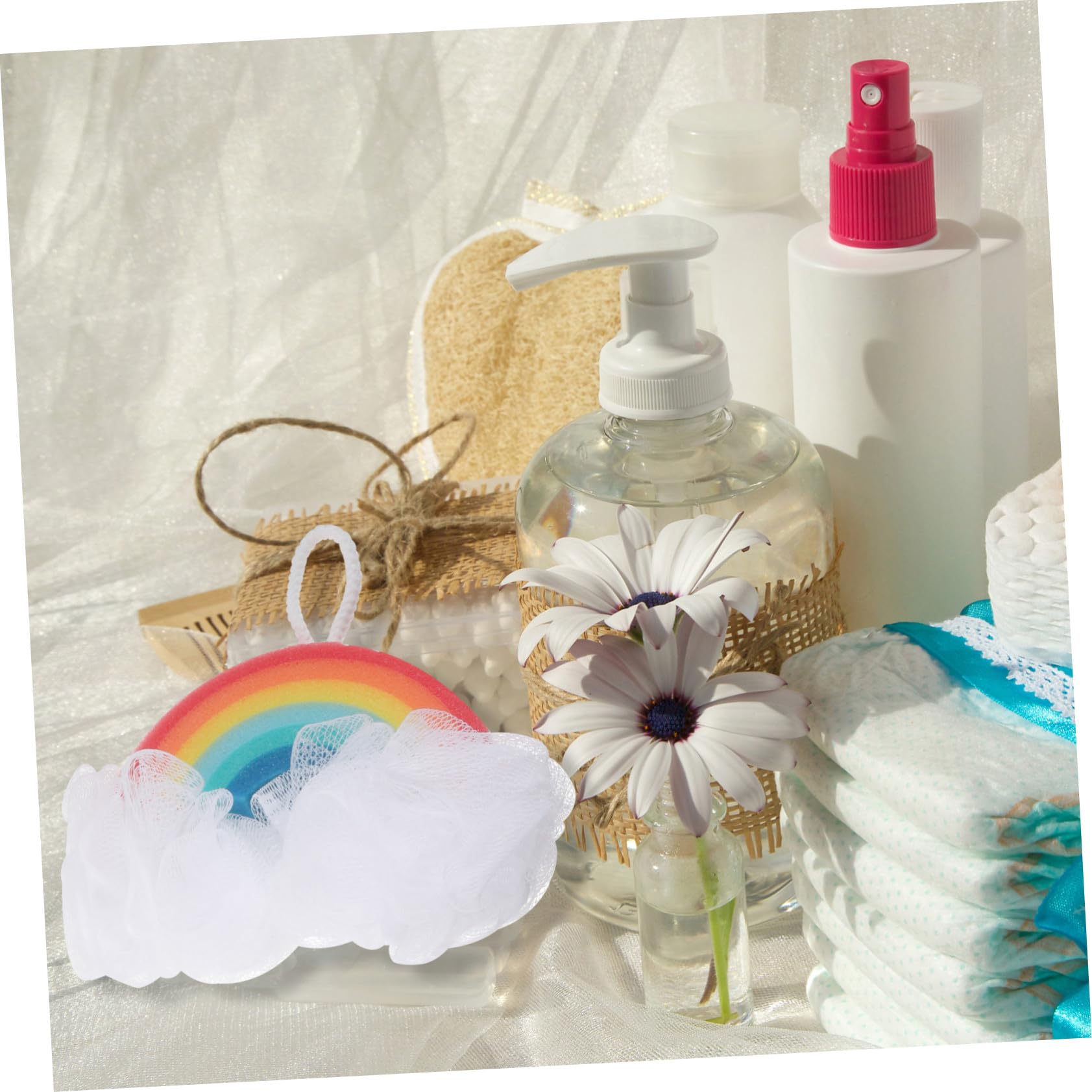 PRETYZOOM 2 pezzi Spugna Doccia per Spugna Esfoliante Morbida e Leggera per Bagno e Doccia Strumento Delicato per Pulizia e Esfoliazione Sensibile