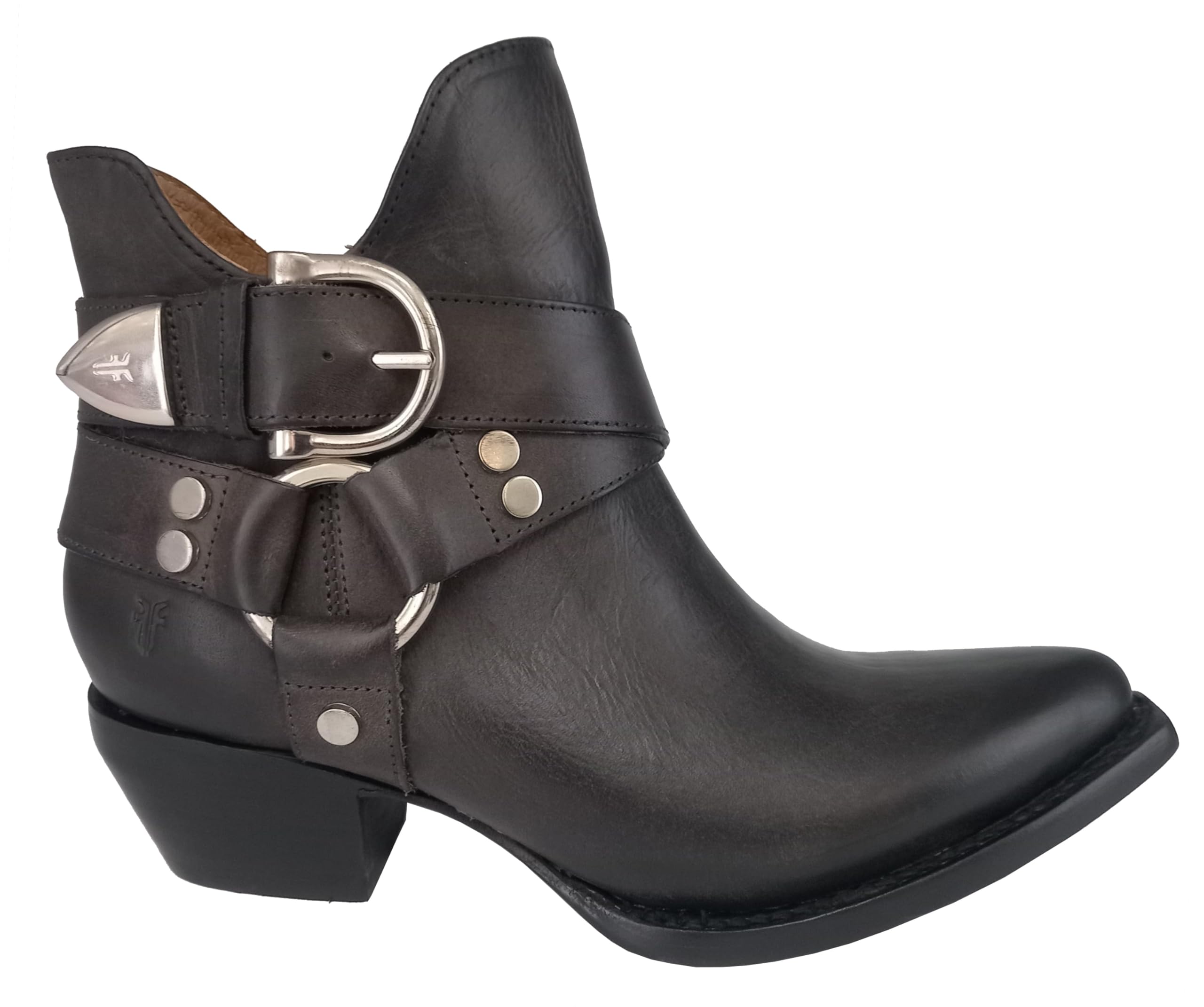 Frye Sacha Multi Strap Bootie - Women's Leather & Suede Boots, Chunky Block Heel, Vintage Style, Interior Zipper, 6" Shaft