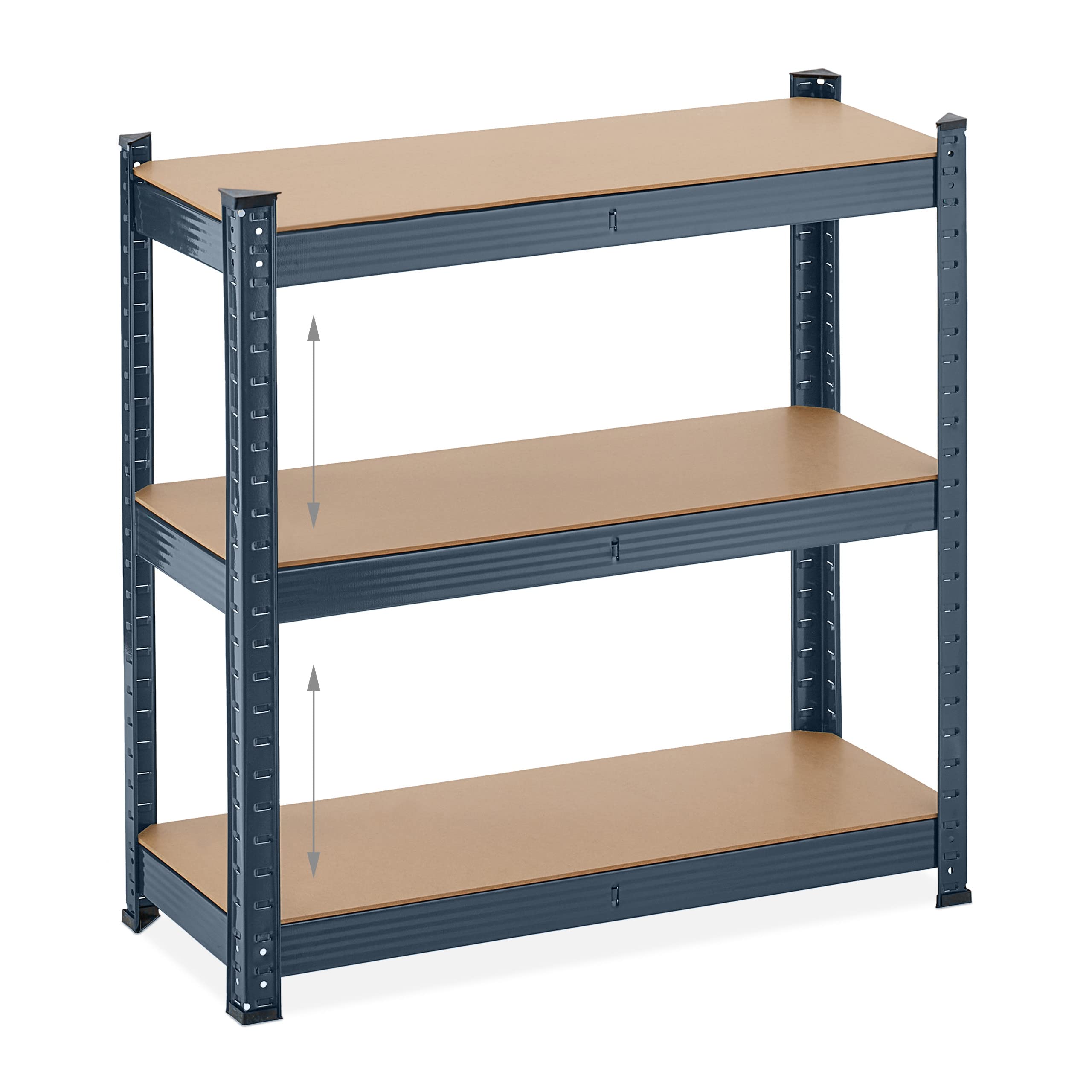 Relaxdays Étagère à Charge Lourde, 5 Niveaux, HLP 150x75x30 cm, supporte Jusqu’à 875 kg, Cave, Garage, métal, Anthracite