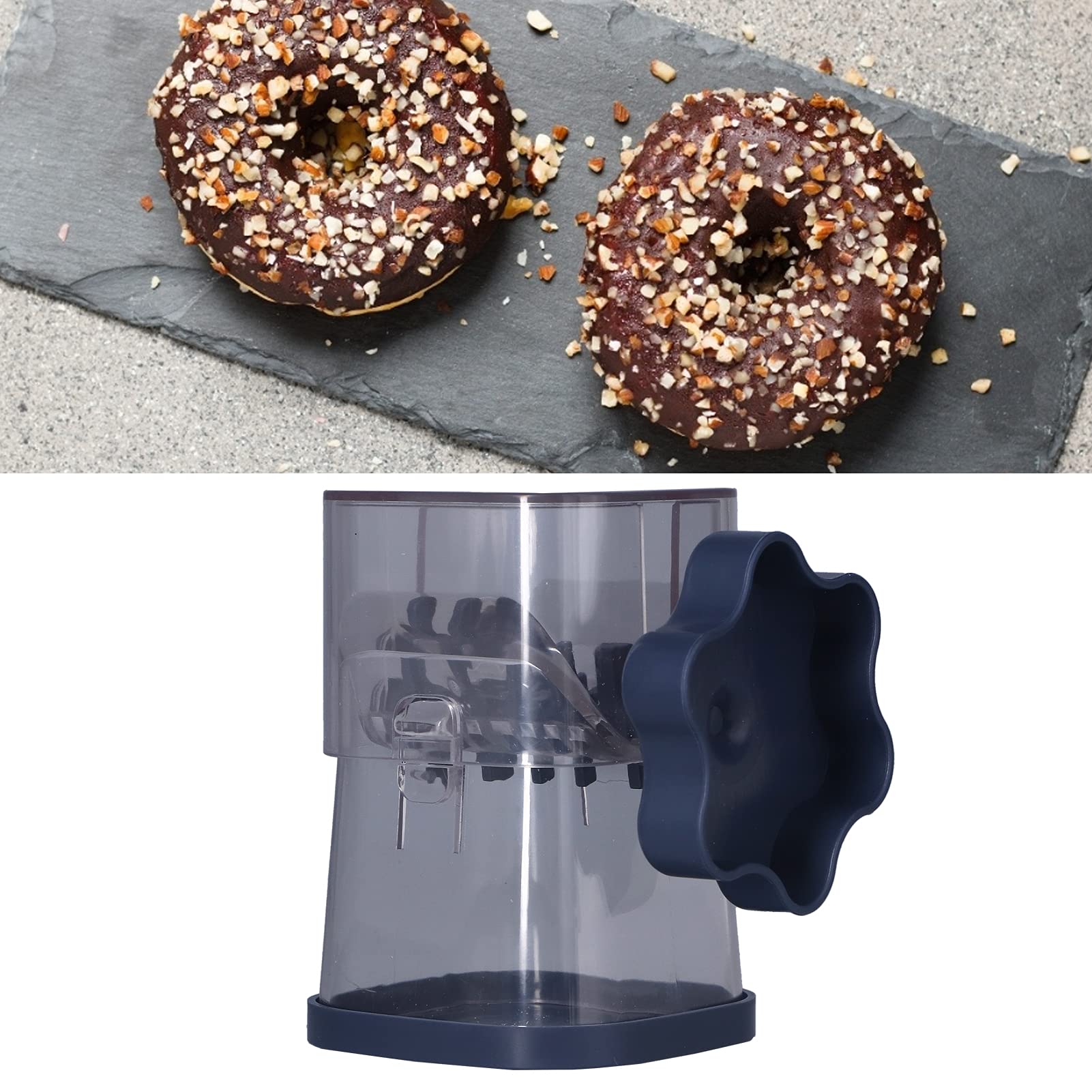 Manueller Nussknacker Mit Handkurbel | Einfache Nussmühle Für Mandeln, Haselnüsse & Pekannüsse | Navy Blau