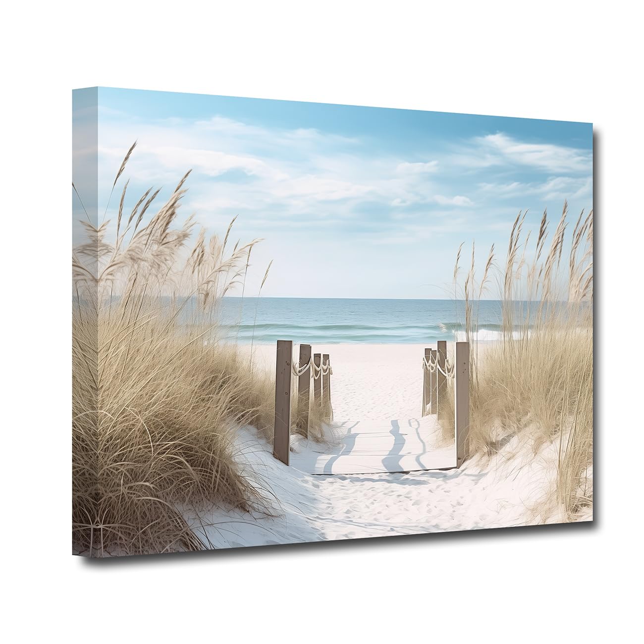LZIMU Coastal Wall Art Bathroom Decor Abstract Beach Path Canvas Print Ocean Seascape Sand Dune Painting Framed Artwork for Home Decor (Coastal-2, 12.00"x18.00") โ image 1