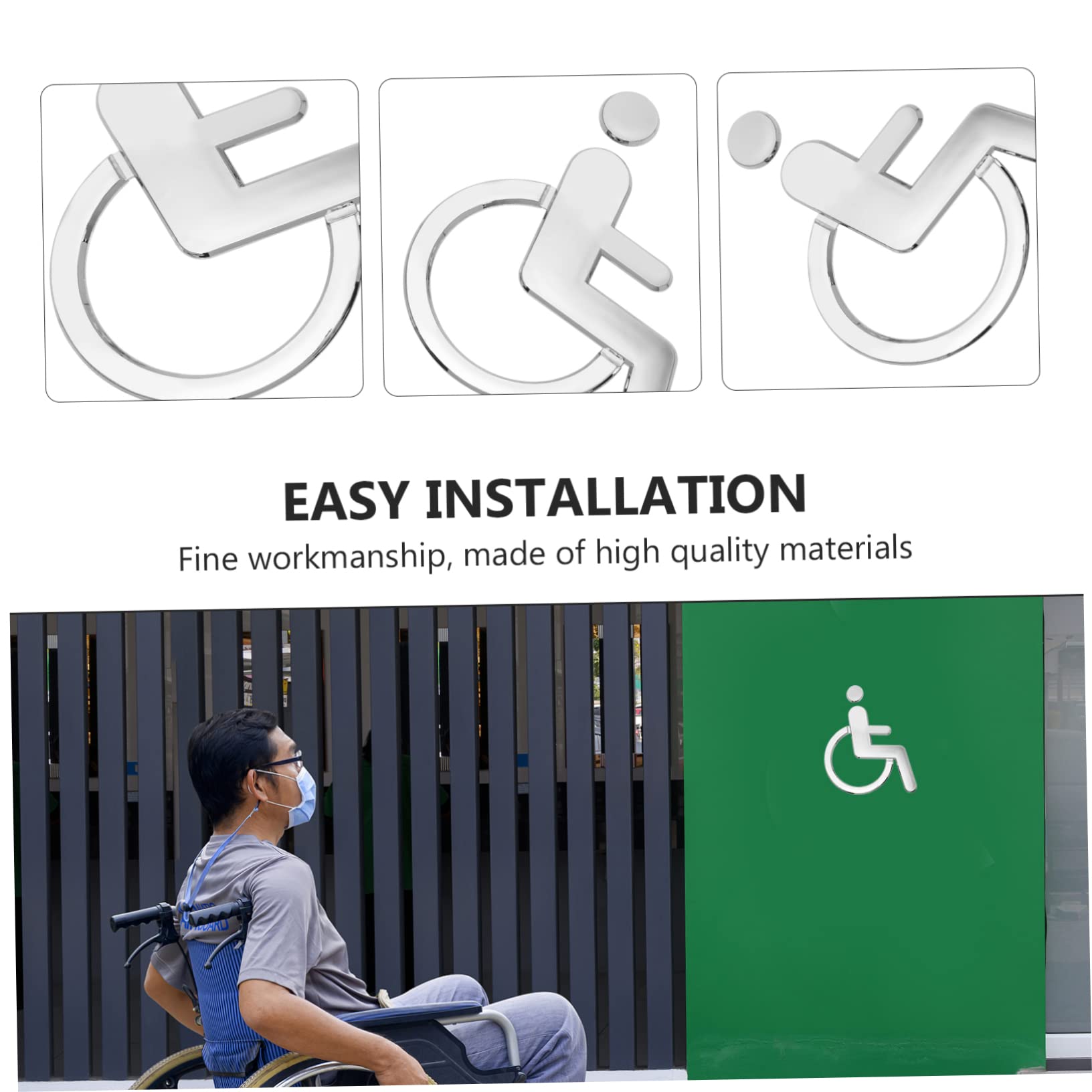 ULTECHNOVO 5piezas Cartel De Baño Para Discapacitados Símbolo De Señalización Ligera y Para Aseos Públicos y Privados