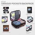 BAGZY Expandable Travel Backpack – 17x13x6 Inches (22L to 30L) Airline-Approved Underseat Personal Item Bag, Lightweight Water-Resistant Carry On Luggage for College Weekender 43x33x16 cm (Black)