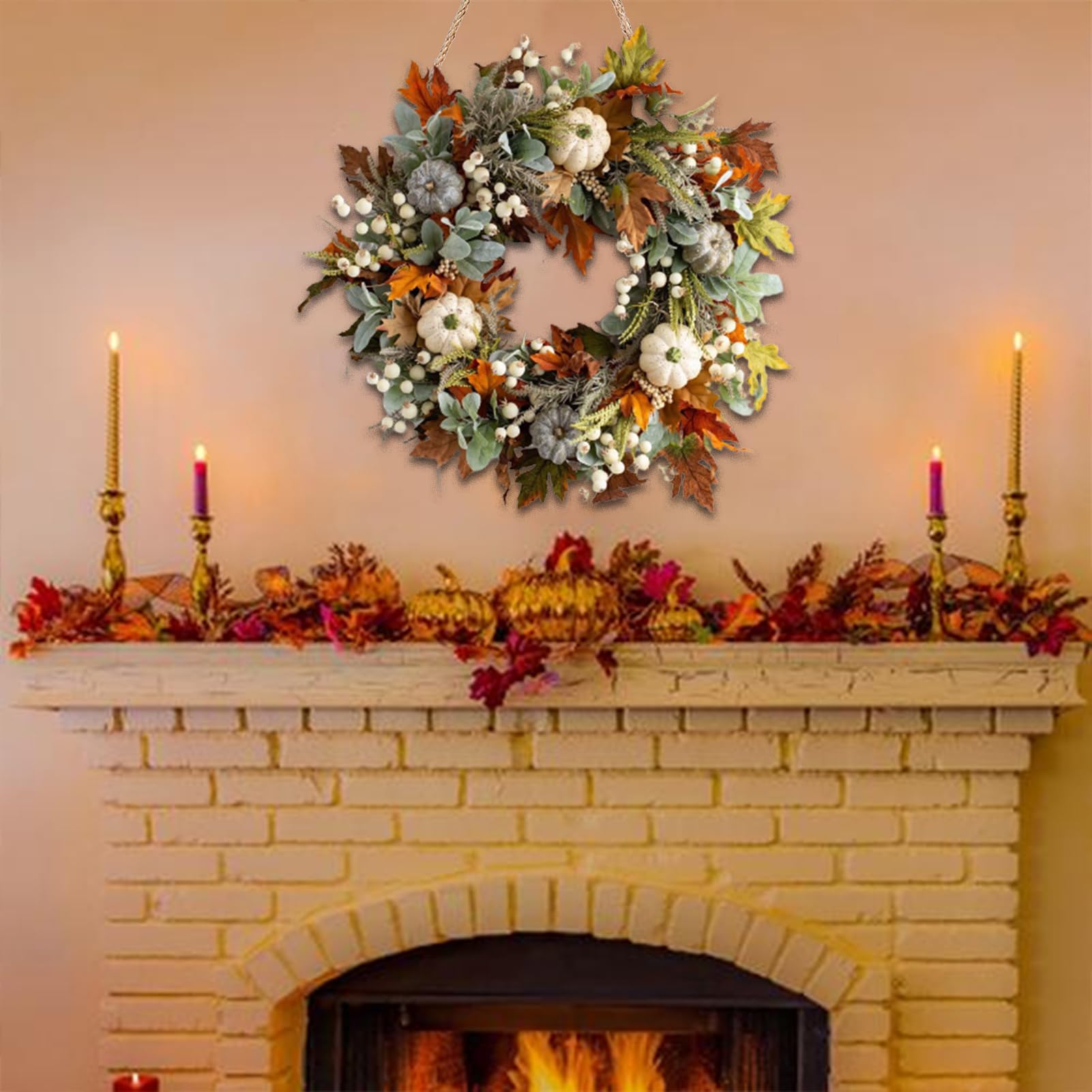 Lot De 2 Nœuds D'automne Pour Couronnes - Thème Récolte, Tissu Soie Et Lin - Déco Porte, Thanksgiving, Maison