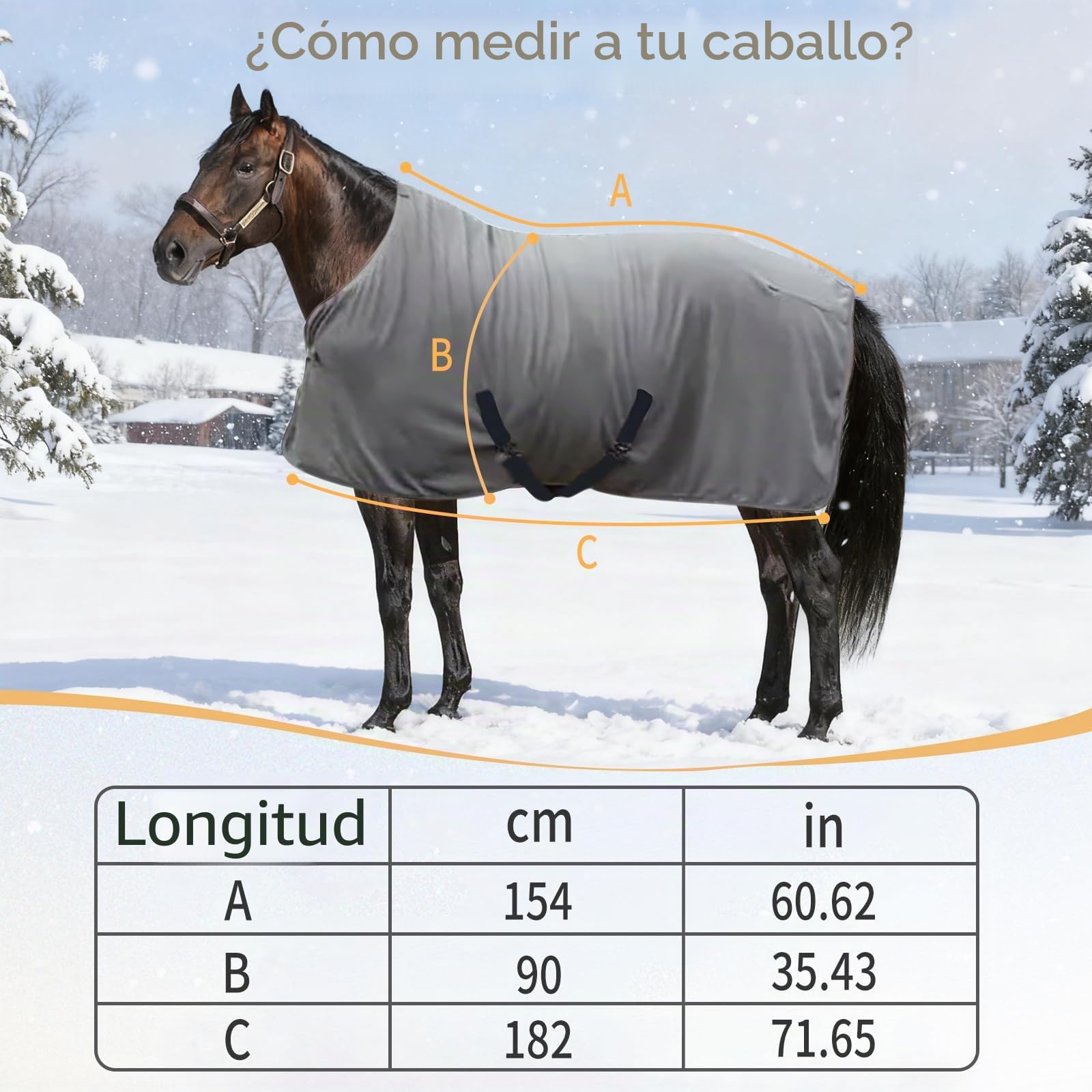 Manta de Invierno para Caballo, de Felpa Gruesa y Cálida, con Cinchas Cruzadas y Hebilla Pectoral Ajustables, Protección contra el Frío, Color Gris