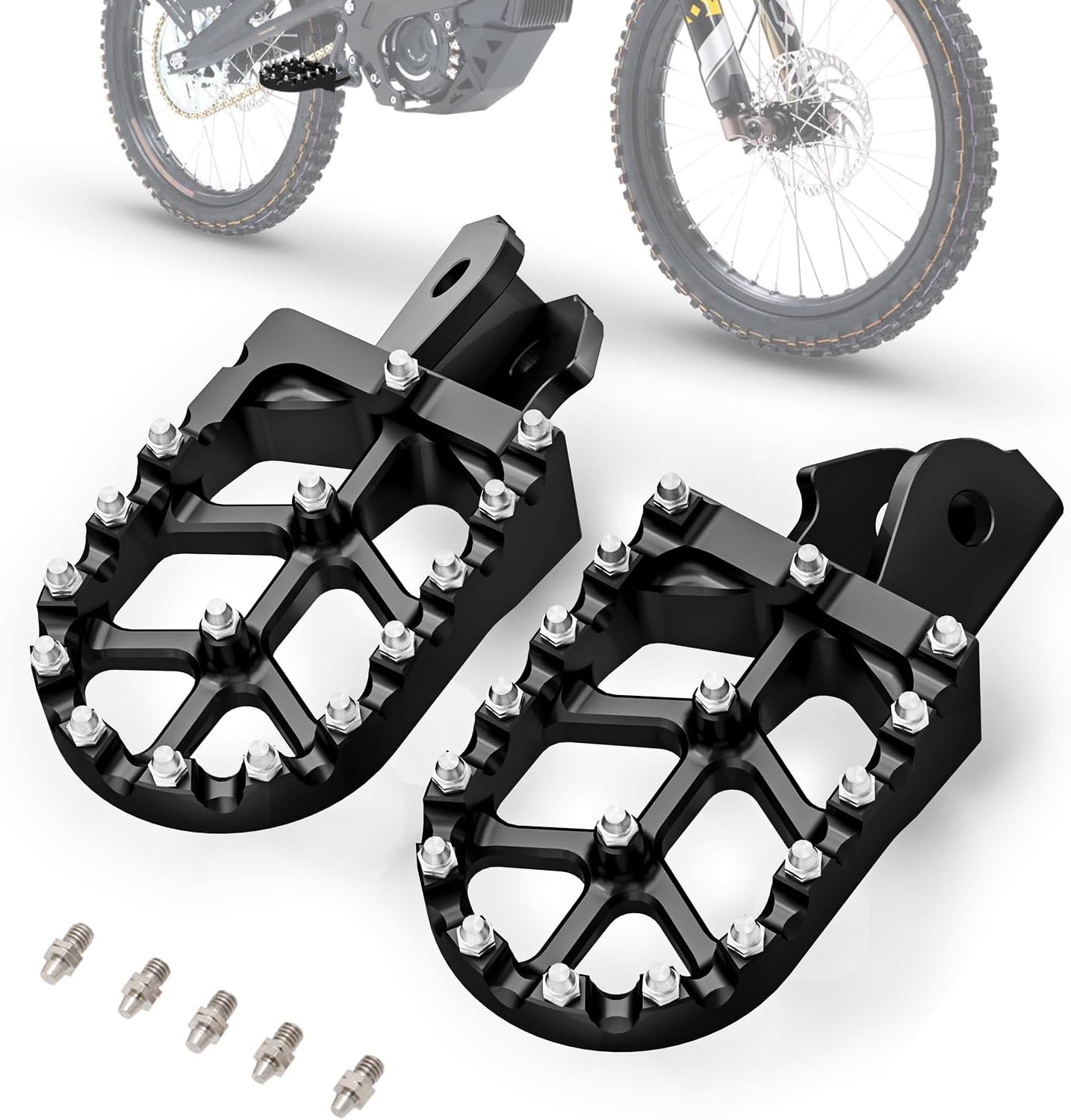 Electric Dirt Bike Wider Foot Pegs Footpegs CNC for Surron Sur Ron LBX ERide Pro SS 2.0 3.0 E-Ride Pro SR/S 79Bike Falcon GT Ventus One Black