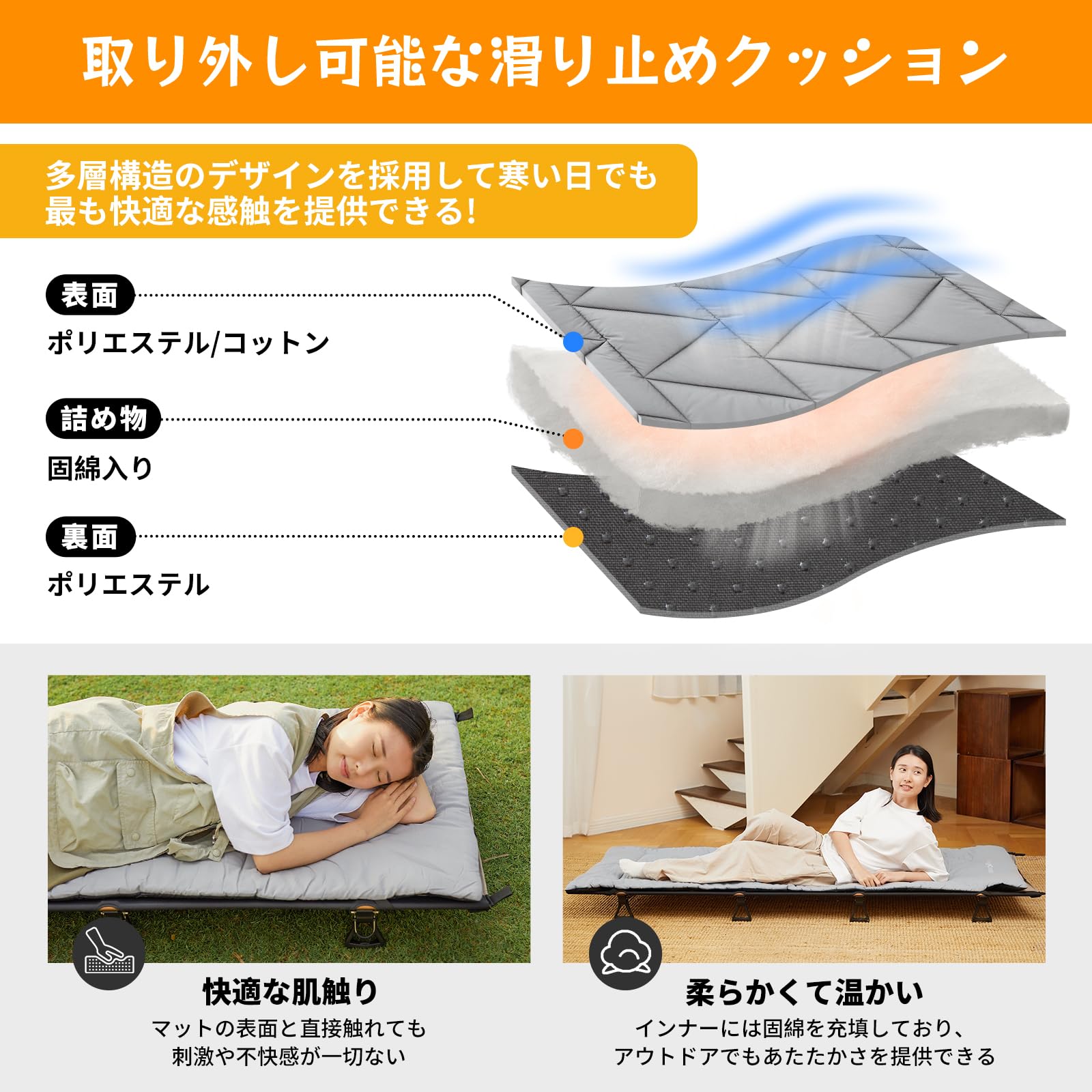 アウトドアベッド 超軽量 キャンプ コット 折りたたみ 190×64×12cm アウトドアベッド 超軽量 キャンプ コット 折りたたみ 190×64