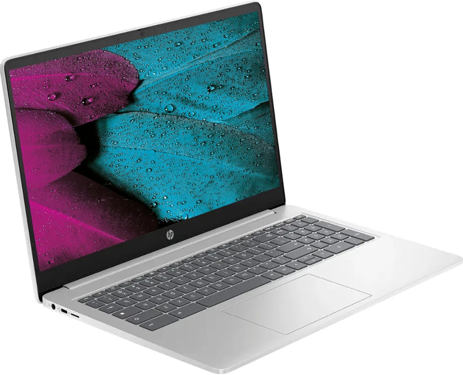 HP 15.6" Chromebook Laptop, Quad-Core Intel Celeron Processor N200(> N4500) 8GB RAM, 192GB eMMC Storage(64GB eMMC+128GB SD Card), Wi-Fi6, Bluetooth, Chrome OS, Long Battery Life, Natural Silver