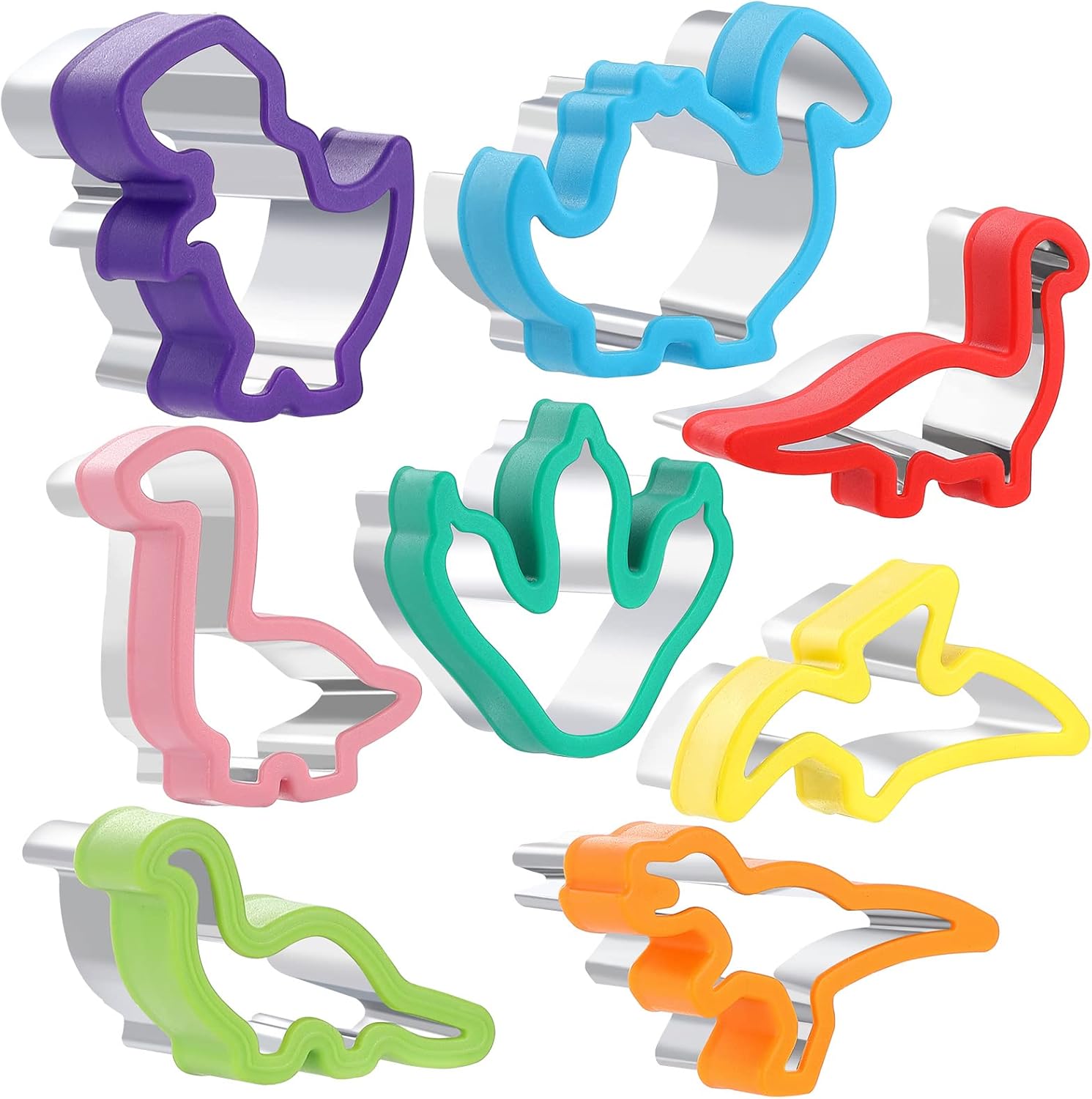 MUYIYAMEI 8pcs Dinosaur Cookie Cutter Set Stainless steel