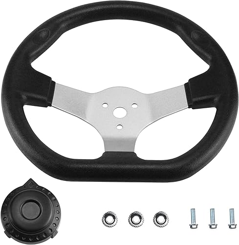 Miniatura 11 de PRO BAT Kit de acero para volante de 11.811 in/11.8 pulgadas, 12.598 in/12.6 pulgadas, piñón de engranaje, eje ajustable, repuesto para Go Kart Golf