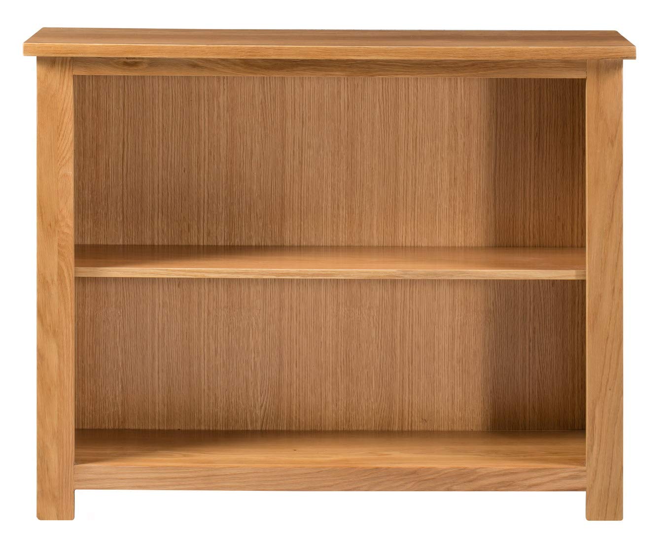 Hallowood Furniture Waverly Oak Wide and Low Bookcase with Adjustable
