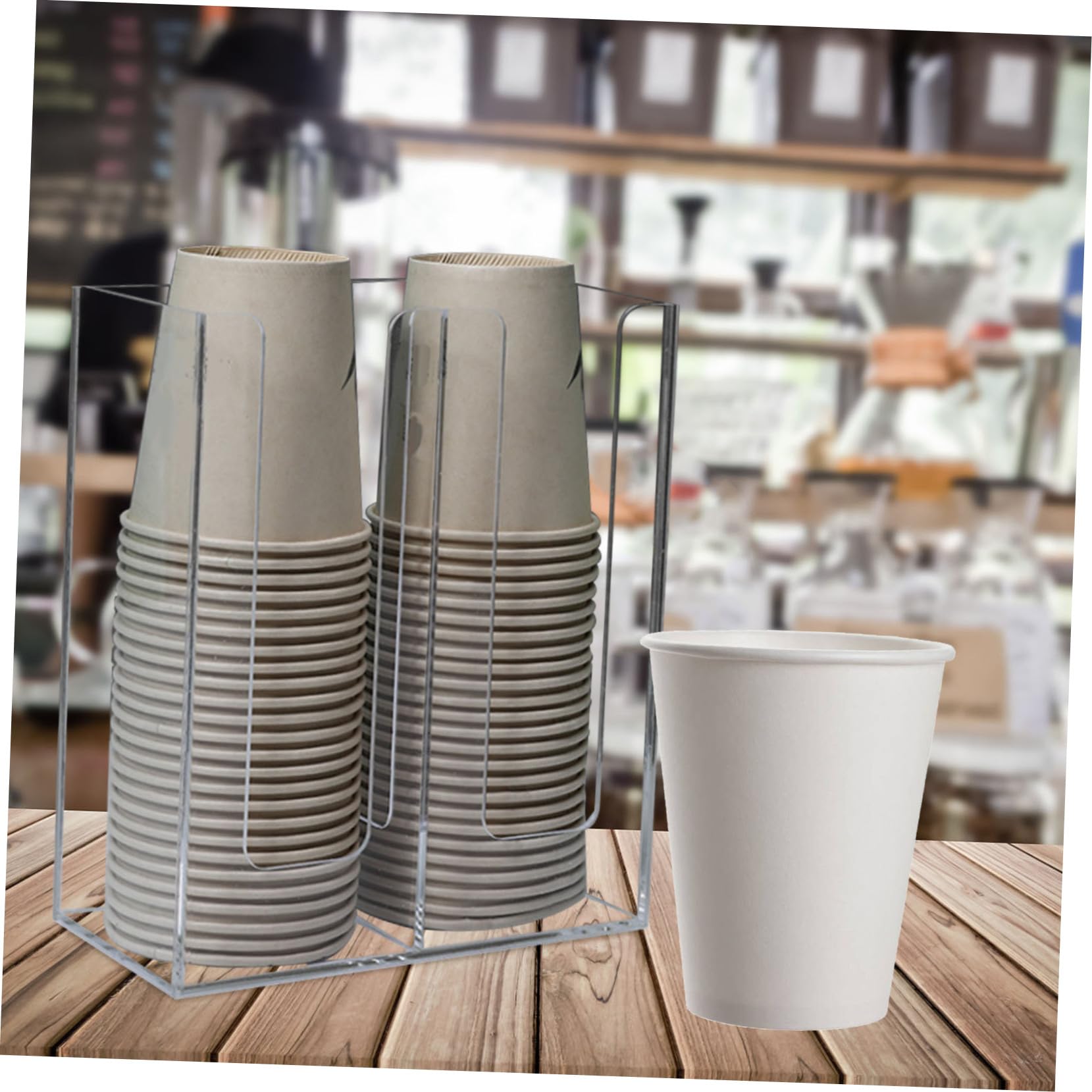 BESTYASH Portavasos De Papel Dispensador Organizador para Té Leche y Otros Vasos Desechables para Cafeterías y Eventos
