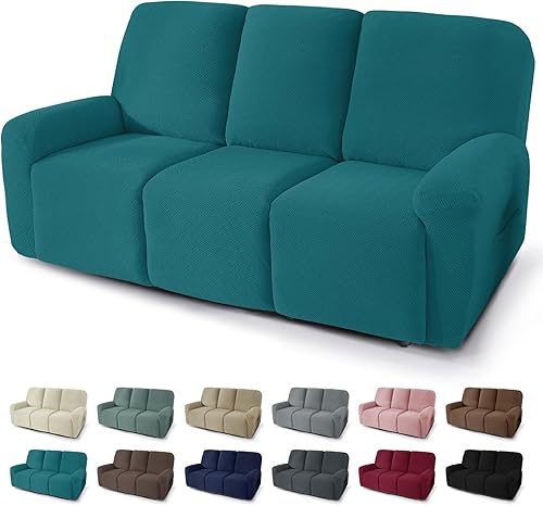 Miniatura 49 de JIVINER 5 Piezas Fundas Elásticas para Sofá Reclinable Funda para Sofá Reclinable con Parte Inferior Elástica Jacquard Ajustada Reclinable Funda