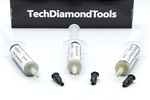 Vista 80 de TechDiamondTools Kit de 3 pasta de pulido compuesto de pulido de diamante fabricado en Estados Unidos 14000 100000 200000 grano para mármol vidrio