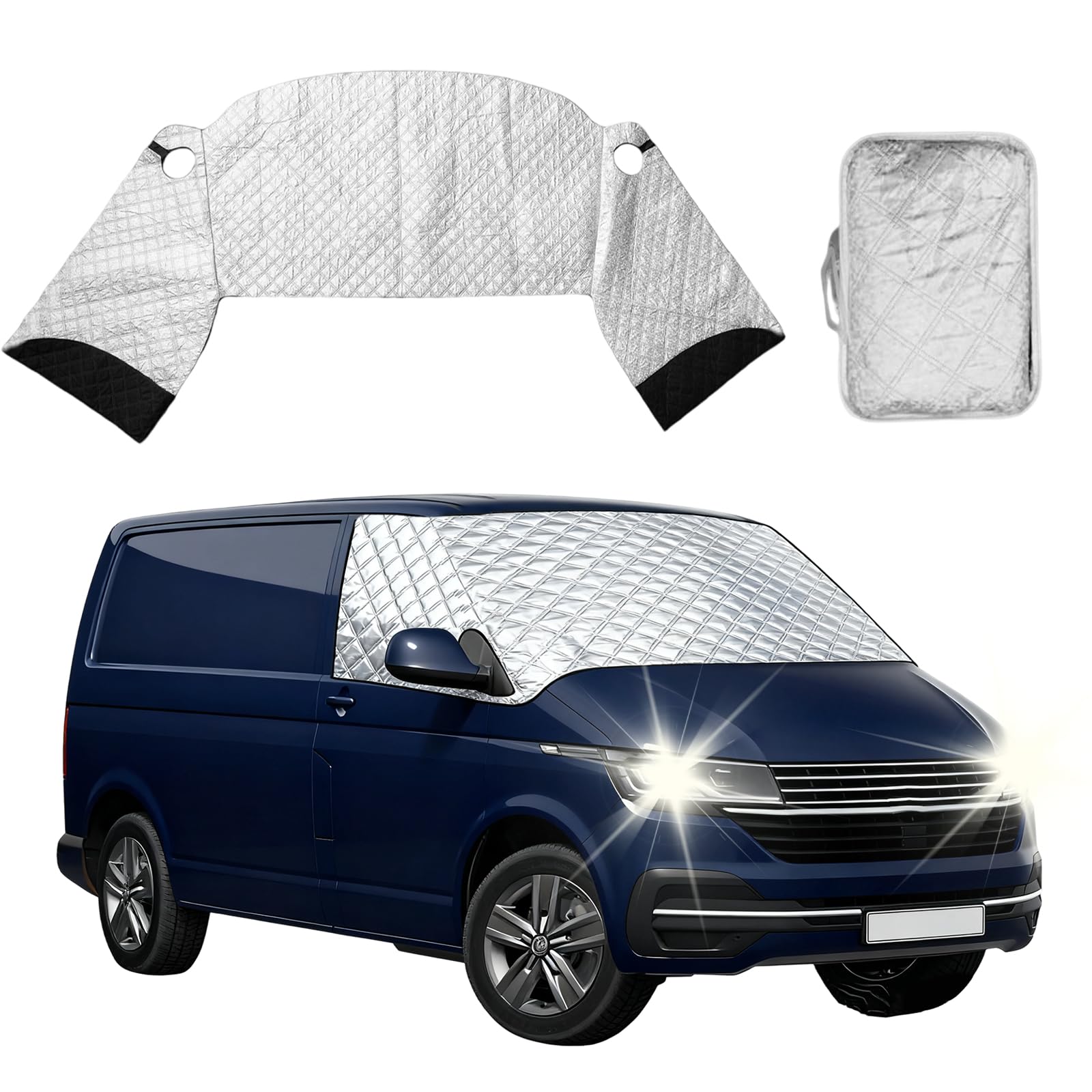 Protector de parabrisas para VW T6, cubierta exterior con algodón interior, cubierta frontal para bebé, protección contra el escarcha, anti-sol, termo-alfombras, protector solar
