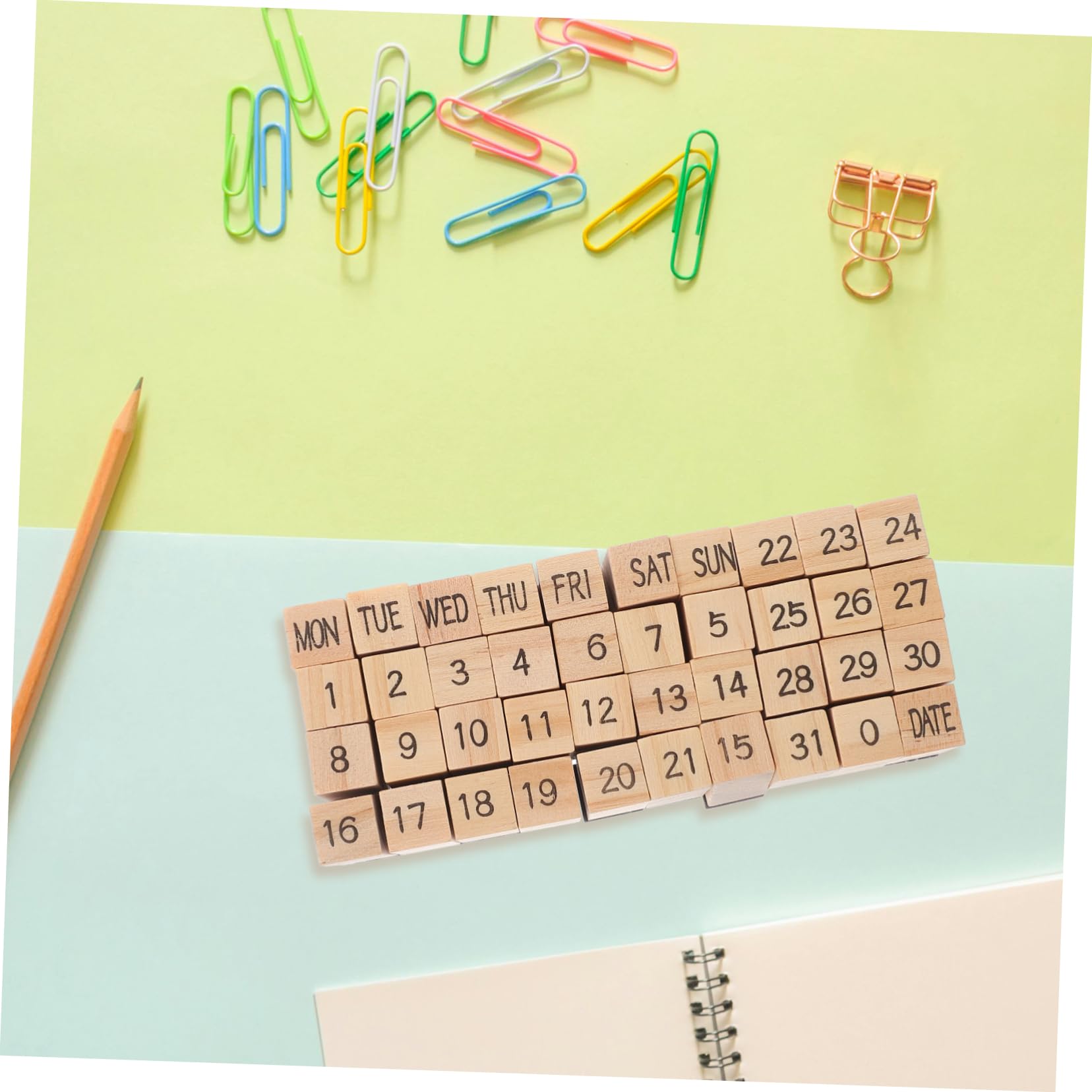 HOMSFOU 5 Sätze Handbuchsiegel -Set Basteln Klarsichtstempel für die Kartenherstellung Name Woche fällig Brief Holzmarken Sammelalbumstempel Zubehör für Sammelalben hölzern