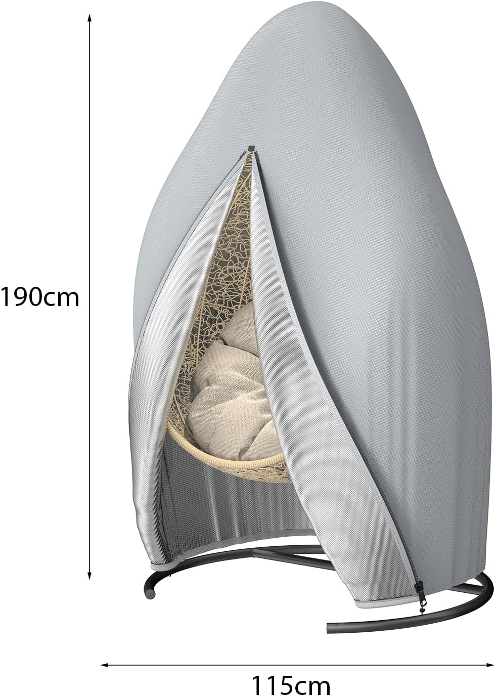 Estefanlo Egg Chair Cover Waterproof Heavy Duty Hanging Egg Chair Covers 210D Oxford Outdoor