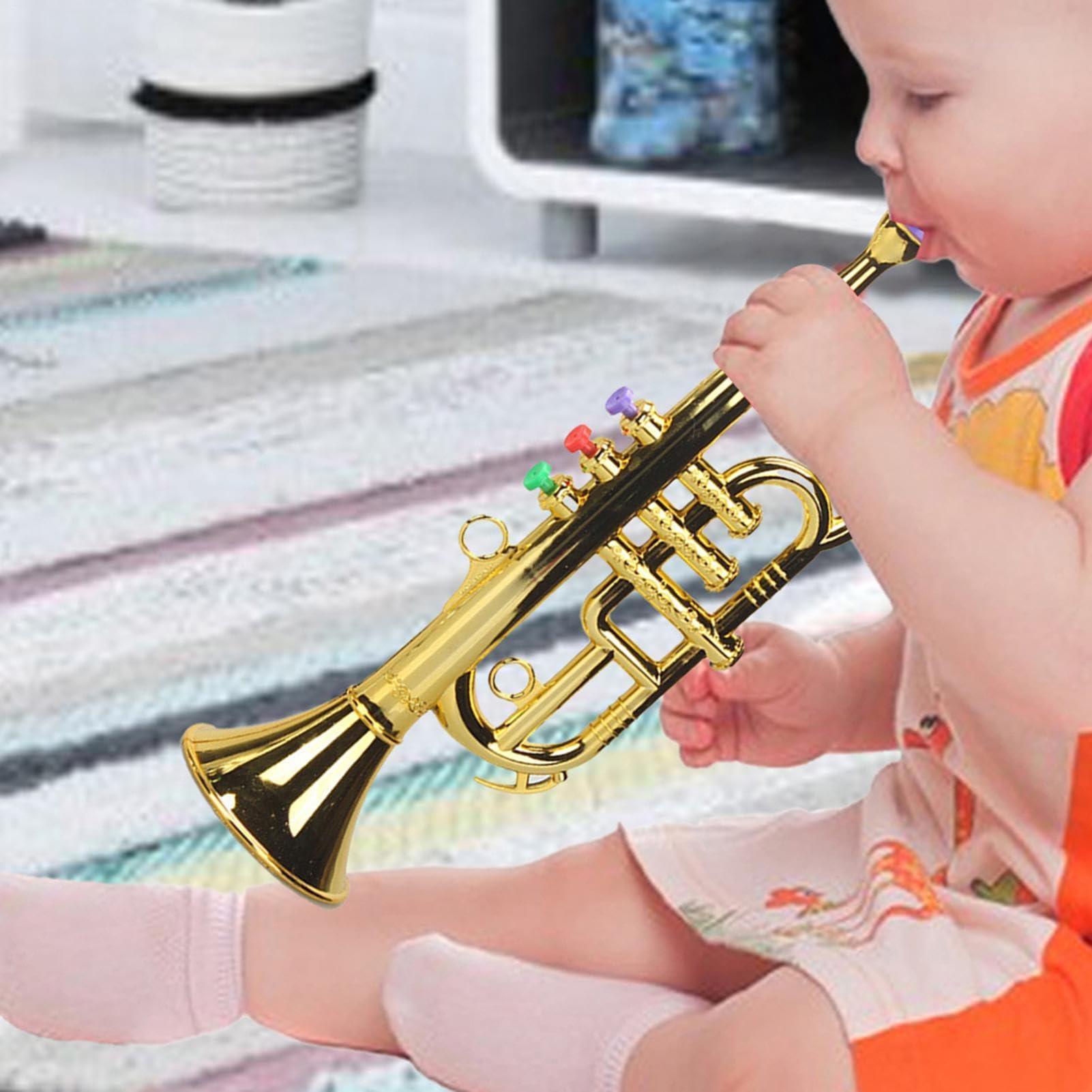 Tromba giocattolo,Tromba giocattolo Giocattolo musicale a fiato con tromba | Giocattoli di strumenti musicali simulati per bambini per l'aula della scuola materna della scuola domestica