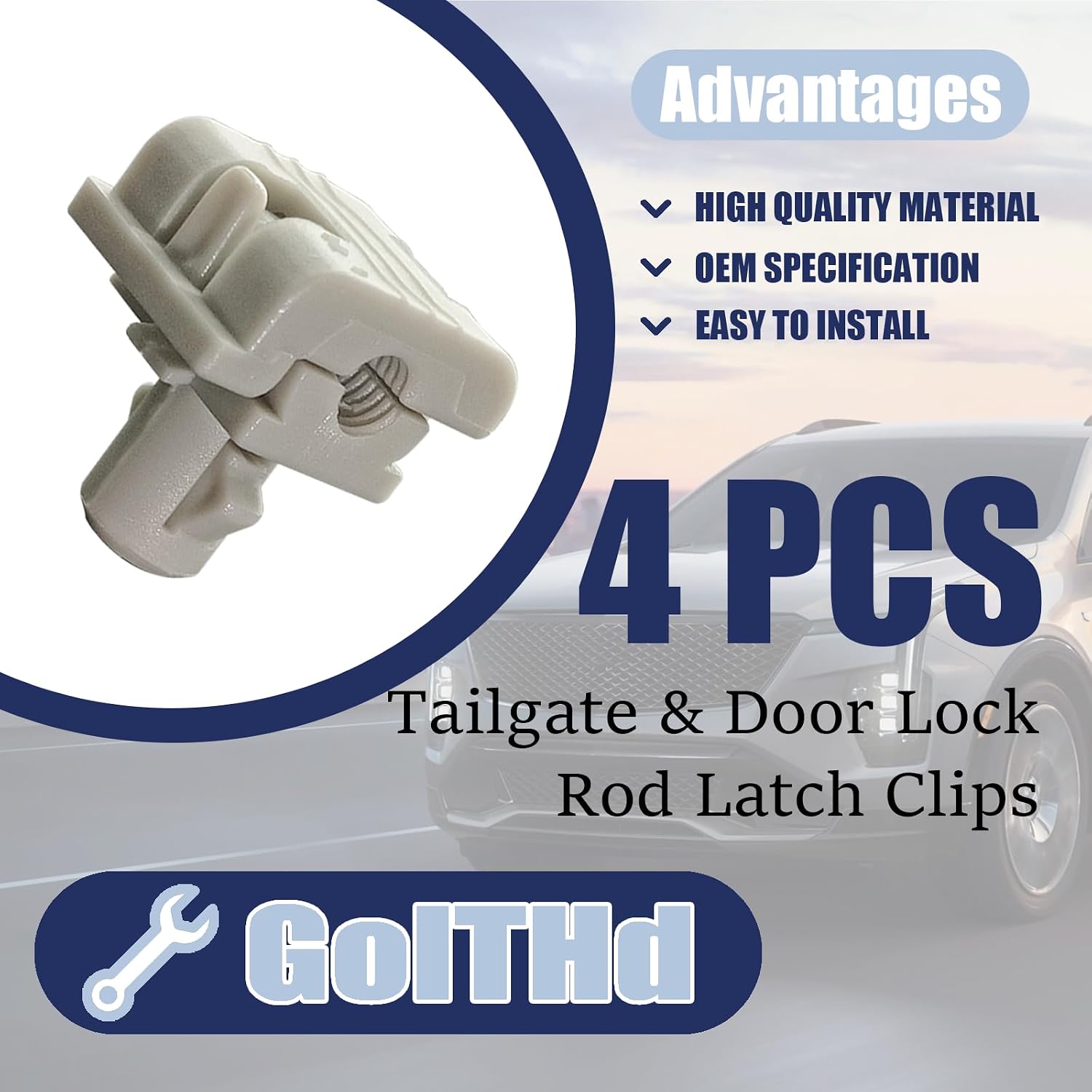 4PCS Tailgate Door Lock Rod Latch Clips, Compatible with Ford F150 F250 F350 Super Duty SL, Replaces 16675980, 16629990, F65Z-1521952-AA, F7DZ-7421952-AA, 16640343, 88936987