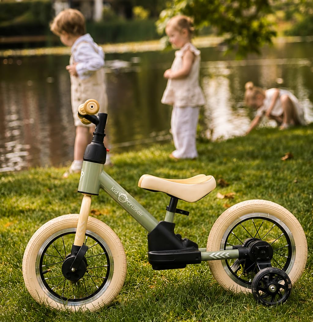 Kidcruiser Pedalplay laufrad ab 2 Jahre, ideal zum Radfahren Lernen, 3‑in‑1 mit LED Stützrädern & Pedalen, besonders robustem Modulrahmen