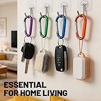 Vista 8 de 12 clips de mosquetón para llavero, clip de aluminio de 3 pulgadas, hebilla de gancho de mosquetón sin bloqueo en forma de anillo D, herramienta