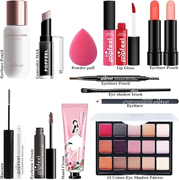 Full Beauty Makeup Cosmetics Set Upgraded Cosmetic Set Makeup Set Long Lasting Full Beauty Makeup Set Beginner 14 Piece Set | 人気化粧品セット口紅 リップ アイシャドウ アイシャドウパレット アイライナーペンシル マスカラ チーク コンシーラー ハイライトパレット
