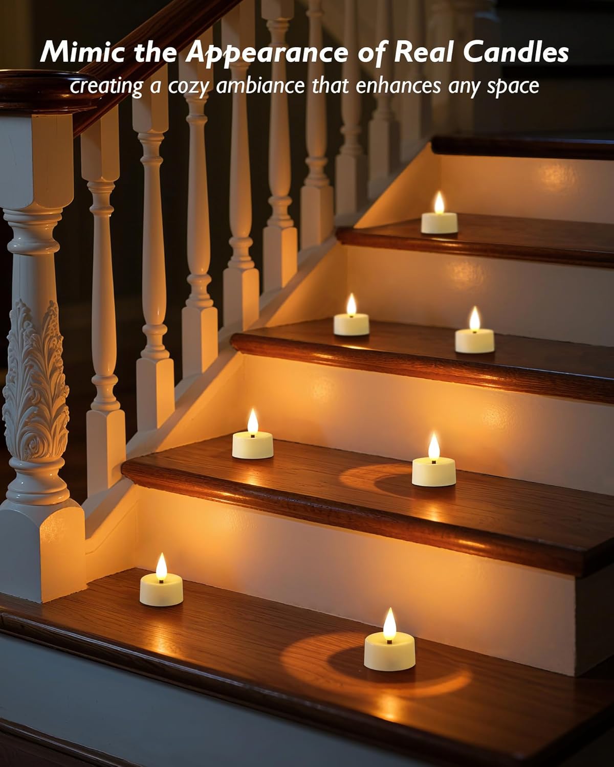 Amagic Flameless Timer Remote Tealights Candles, 3D Black Wick Flickering Tea Lights, 400+Hour White Votive Candles Battery Operated, Set of 12 for Wedding Table Decor, Halloween, Christmas, Holiday - Image 7