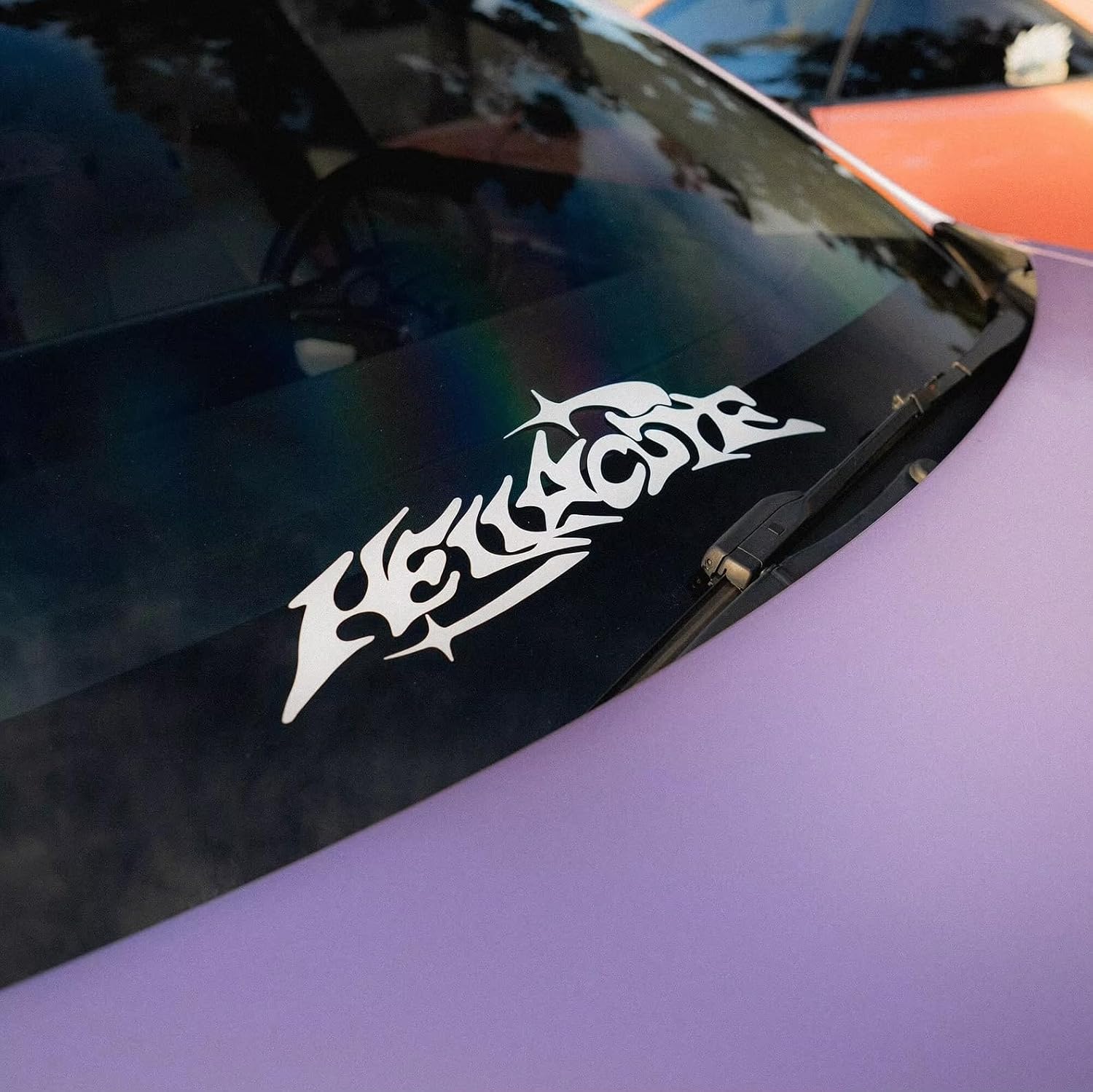 Hellocute Banner for Car Sticker Windshield Banner Decoration Motorcycle Sticker External Accessories Waterproof PVC Vinyl Decal (Pink) image 2