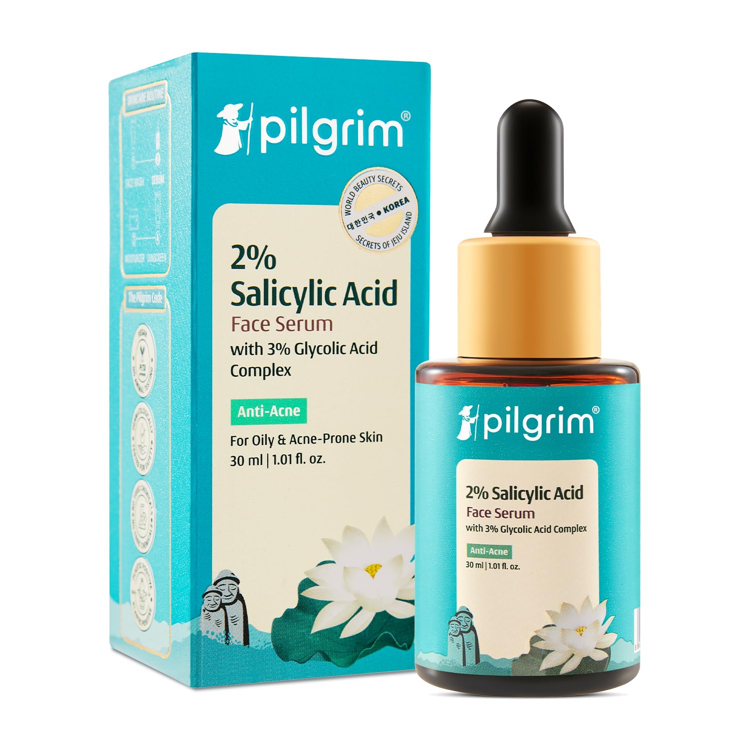 Pilgrim 2% Salicylic Acid Face Serum for Acne-Prone Skin | with Korean White Lotus | Clears Pores, Controls Oil & Fights Acne | Gentle Daily Serum | 1.01 Fl Oz (30ml) Pilgrim 2% Salicylic Acid Face Serum for Acne-Prone Skin | with Korean White Lotus | Clears Pores, Controls Oil & Fights Acne | Gentle Daily Serum | 1.01 Fl Oz (30ml)