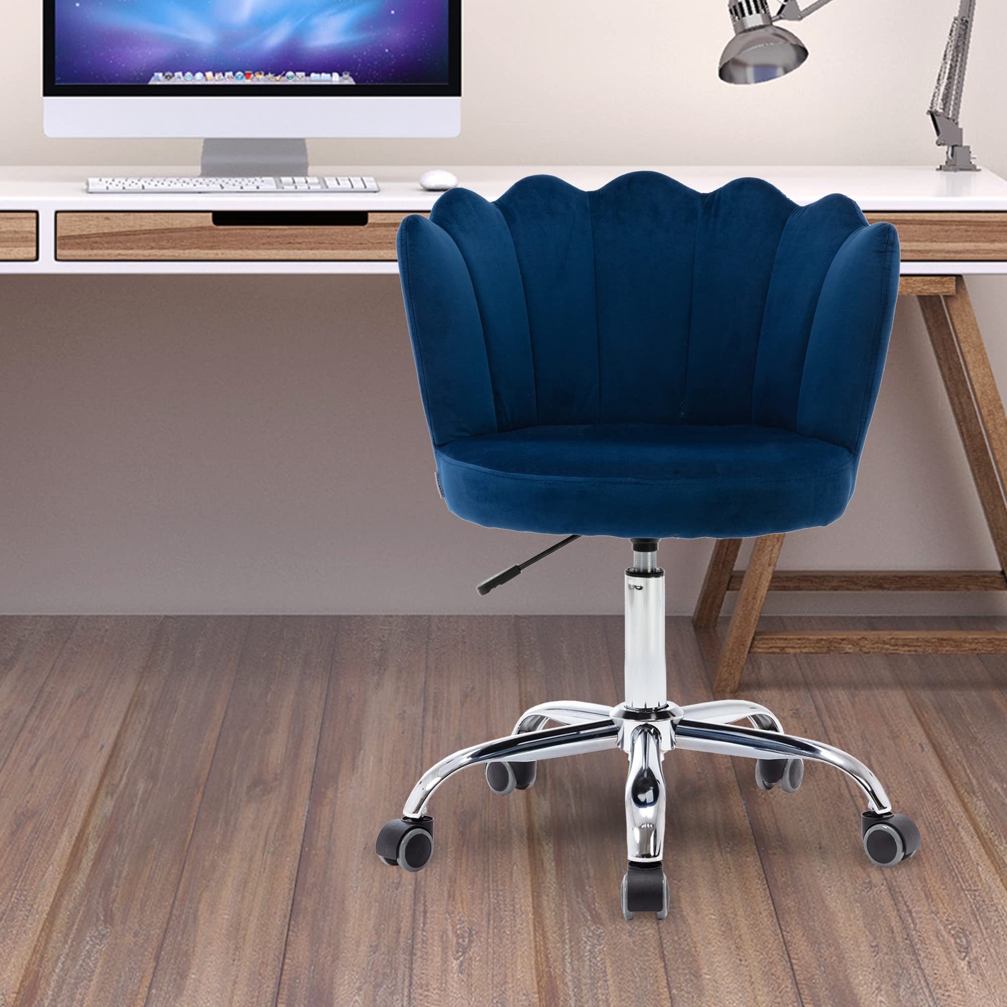 【セール】 モリコーYahoo 店Velvet Desk Chair Tufted Office with Wheels Accent