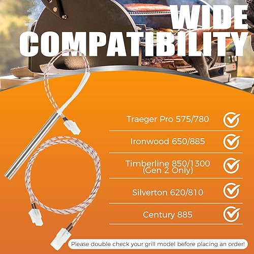 Miniatura 3 de Kit de encendido de varilla caliente de repuesto para parrillas de pellets Trae-ger KIT0255 D2, reemplazo Pro 575780, Ironwood 650885