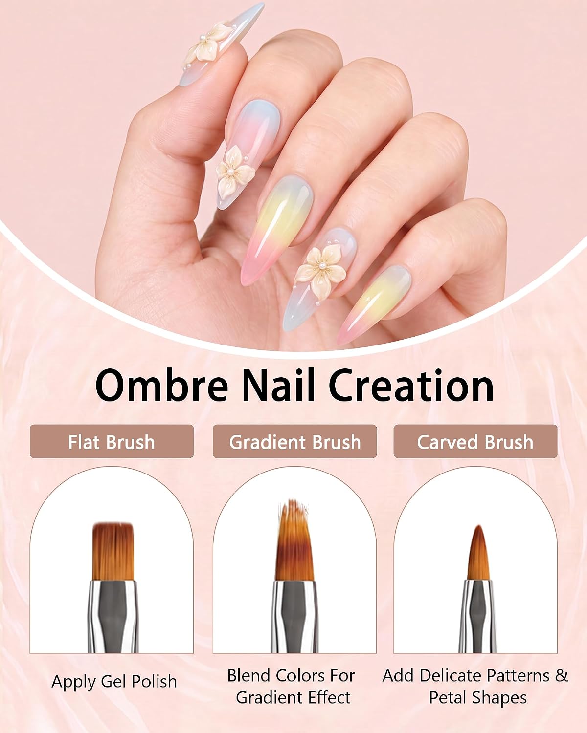 6 Nail Art Brushes with Dotting Tools and 5 Liner Brushes for Nails Detail