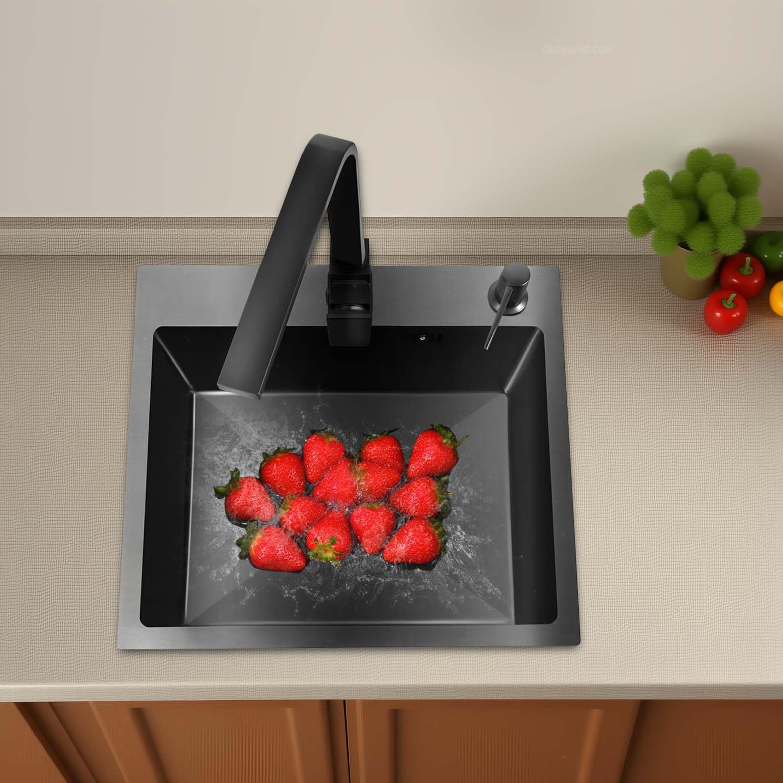 40 * 45cm Edelstahl Küchenspüle Einbauspüle, Komplettset Spülbecken mit Armatur Ablaufgarnitur, für Küchen Unterschrank