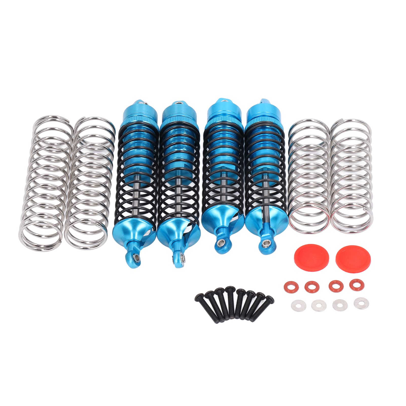 Generic Set di Ammortizzatori Anteriori e Posteriori in Lega di Alluminio Ad Alte Prestazioni da 4 Pezzi per Auto 1/10 RC Durevole e Regolabile (BLUE)