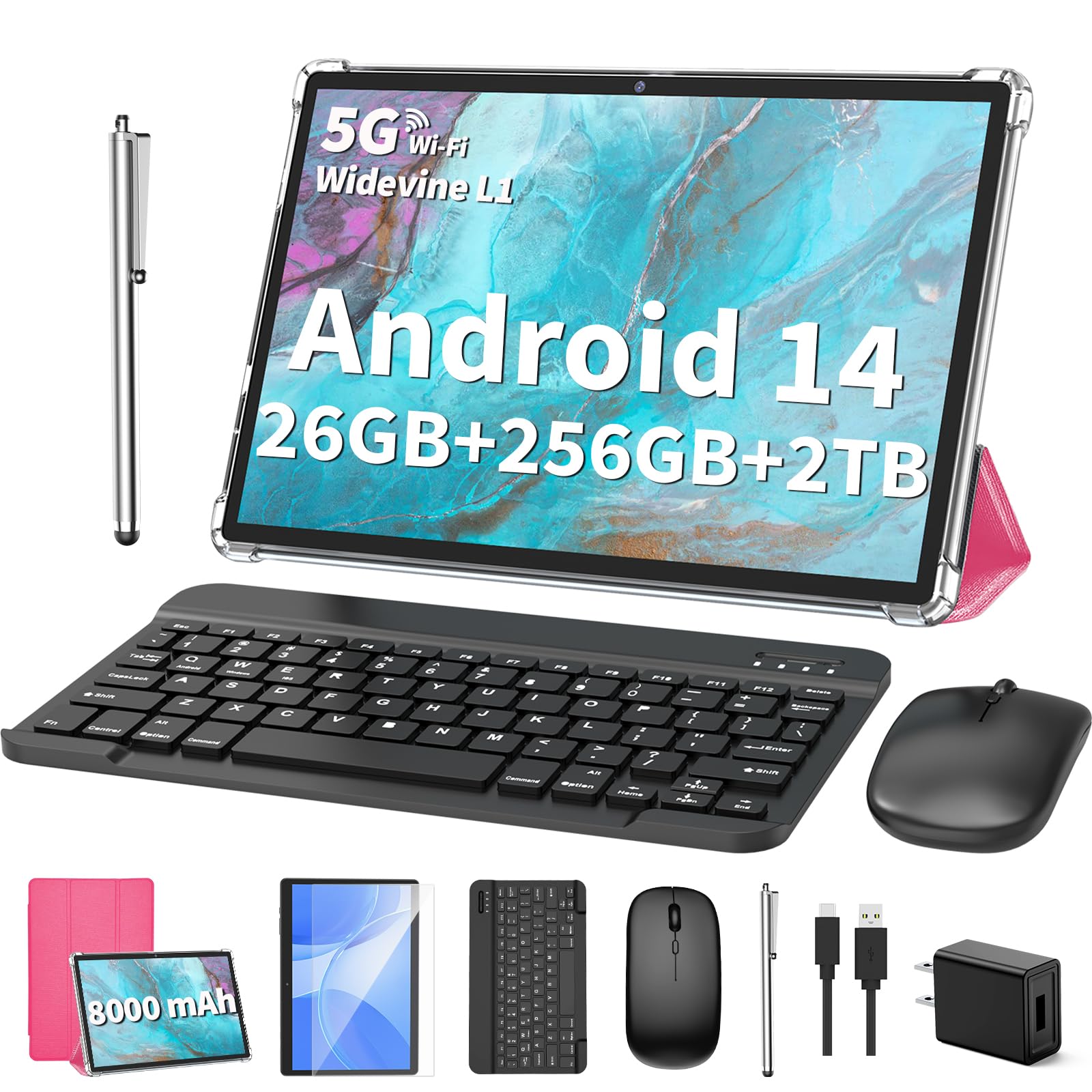 Amazon.com : 2025 Tablet, Android 14 Tablets 10 inch with Keyboard