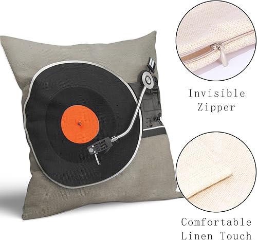 Miniatura 10 de Juego de 2 fundas de almohada de béisbol de 20 x 20 pulgadas con temática deportiva de algodón, lino y poliéster, fundas decorativas para