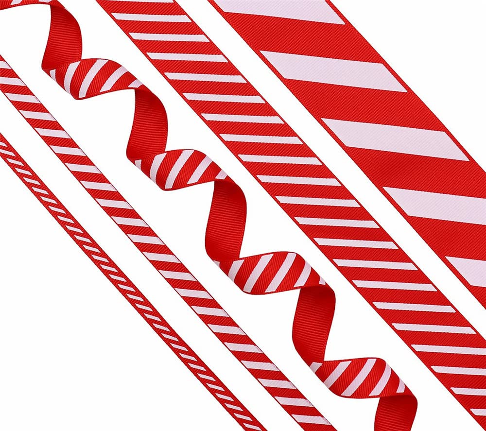 Wstążka w paski Boże Narodzenie wstążka do pakowania prezentów bukiet ślubny kokardy DIY rękodzieło rocznica przyjęcie dekoracja 10 jardów/rolka 16 mm