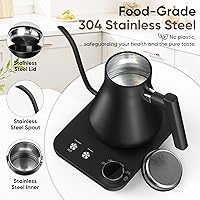 Vista 7 de COZII Gooseneck Electric Kettle with ±1°F Temperature Control, 1200W Quick Heating for Pour Over Coffee & Tea, 0.9L Water Boiler with 24H Keep Warm